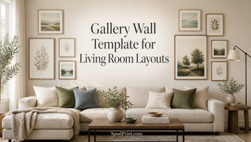 Gallery Wall Template for Living Room Layouts