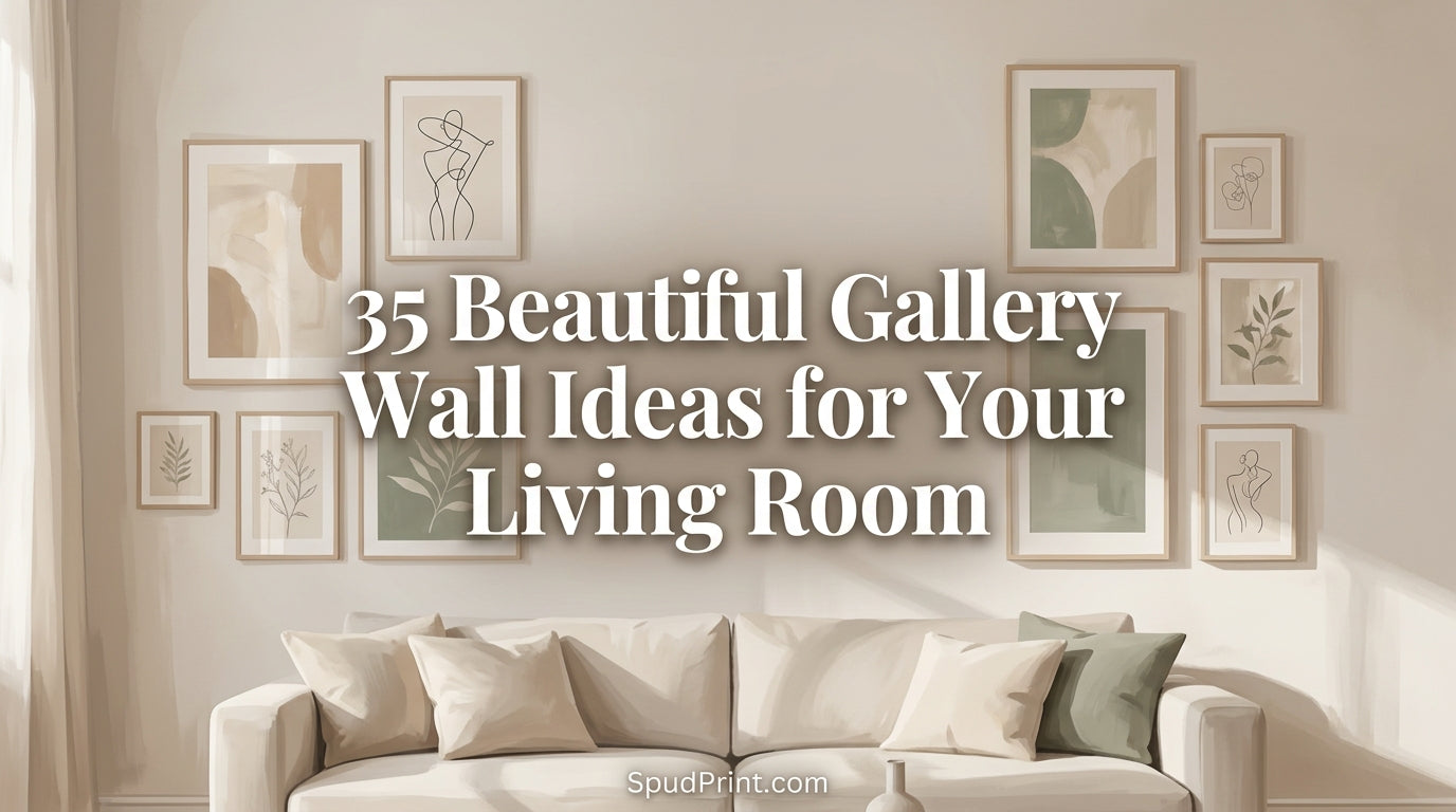 35 Beautiful Gallery Wall Ideas for Your Living Room – SpudPrint