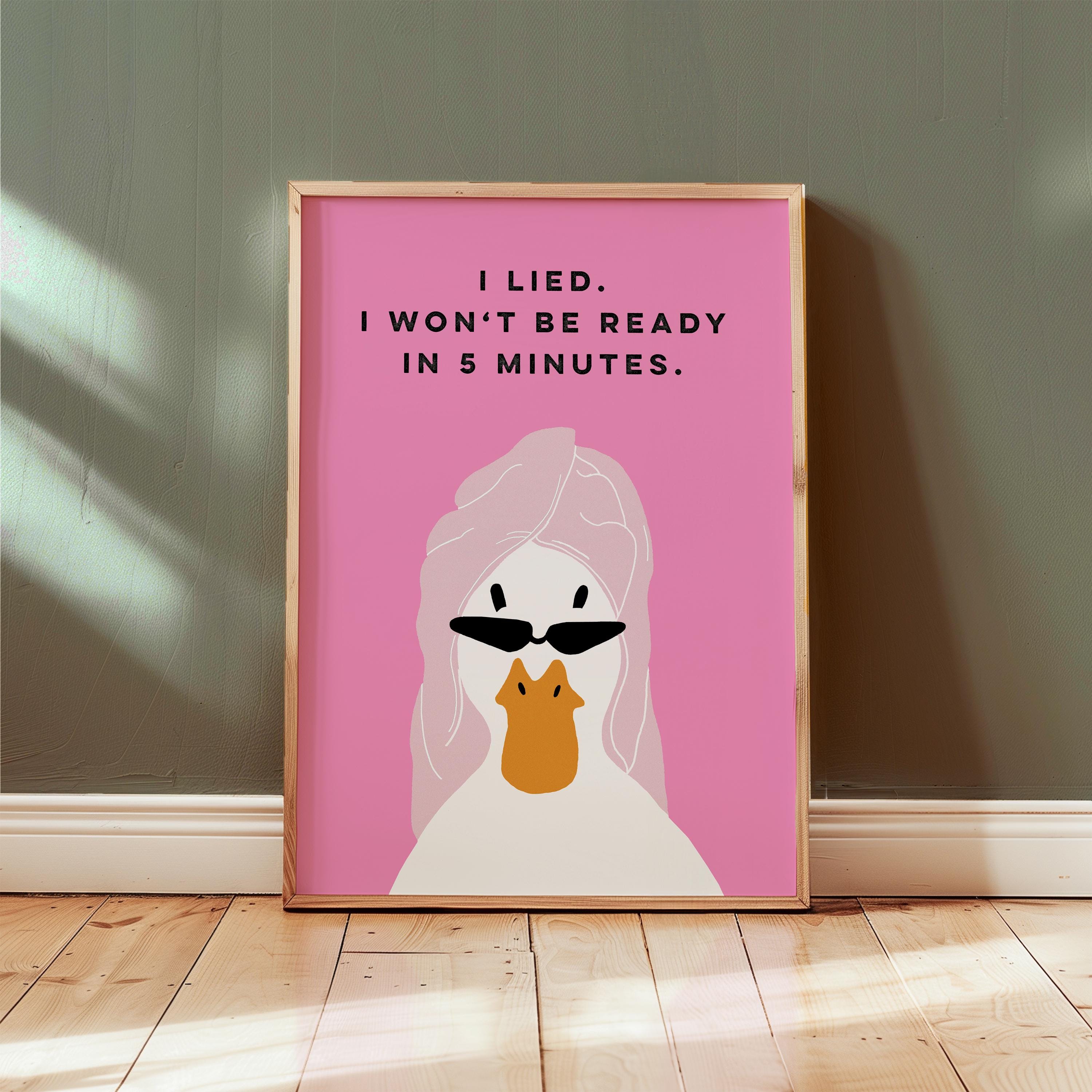 Diva Duck Bathroom Wall Art Print – Pink Retro Funny Self-Care Poster
