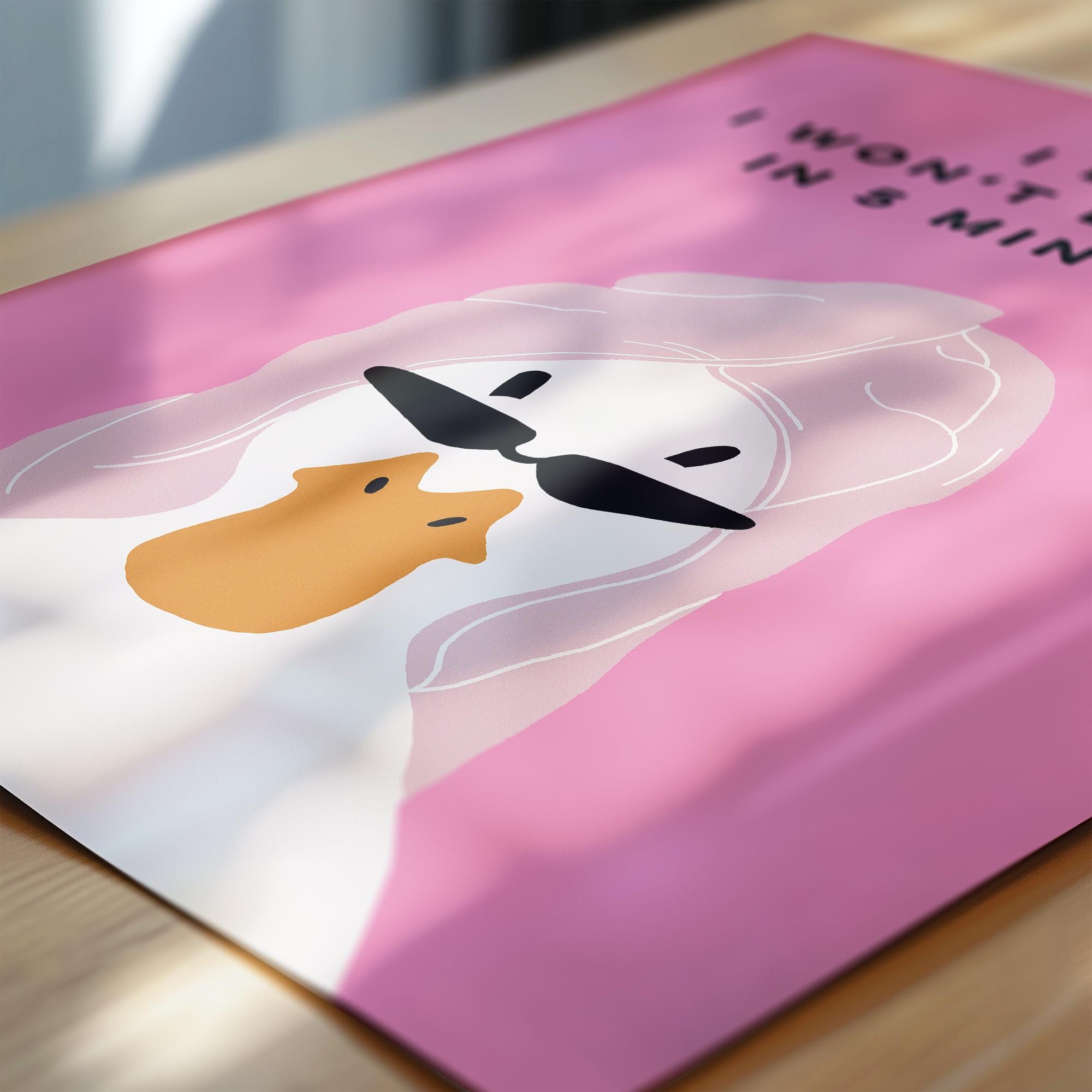 Diva Duck Bathroom Wall Art Print – Pink Retro Funny Self-Care Poster