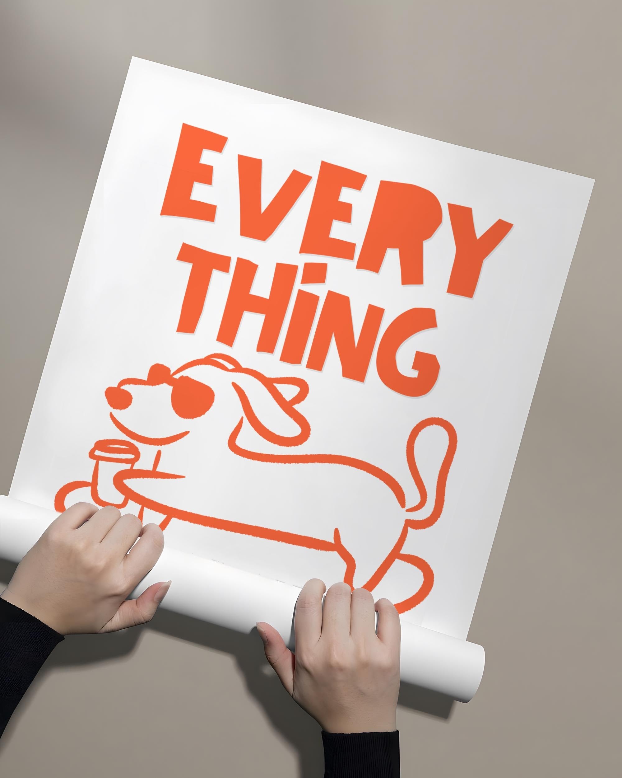 Everything Is Figureoutable Wall Art Print – Motivational Dog Poster Office Desk Decor