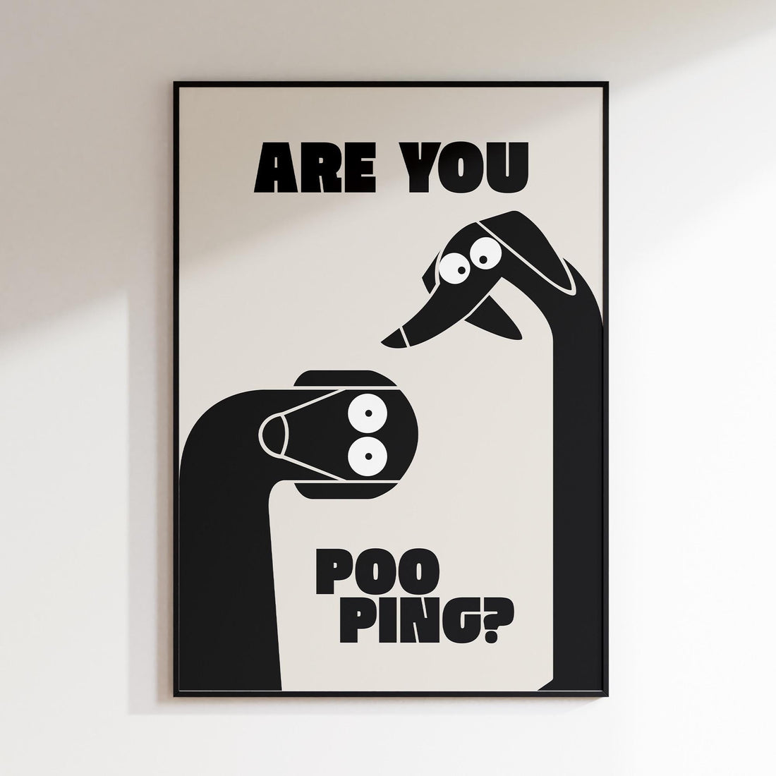 Funny Dachshund Toilet Poster – “Are You Pooping” Bathroom Wall Art