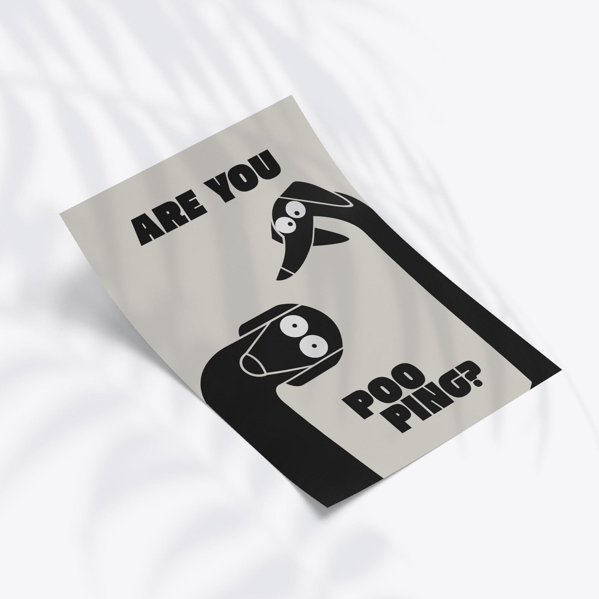 Funny Dachshund Toilet Poster – “Are You Pooping” Bathroom Wall Art