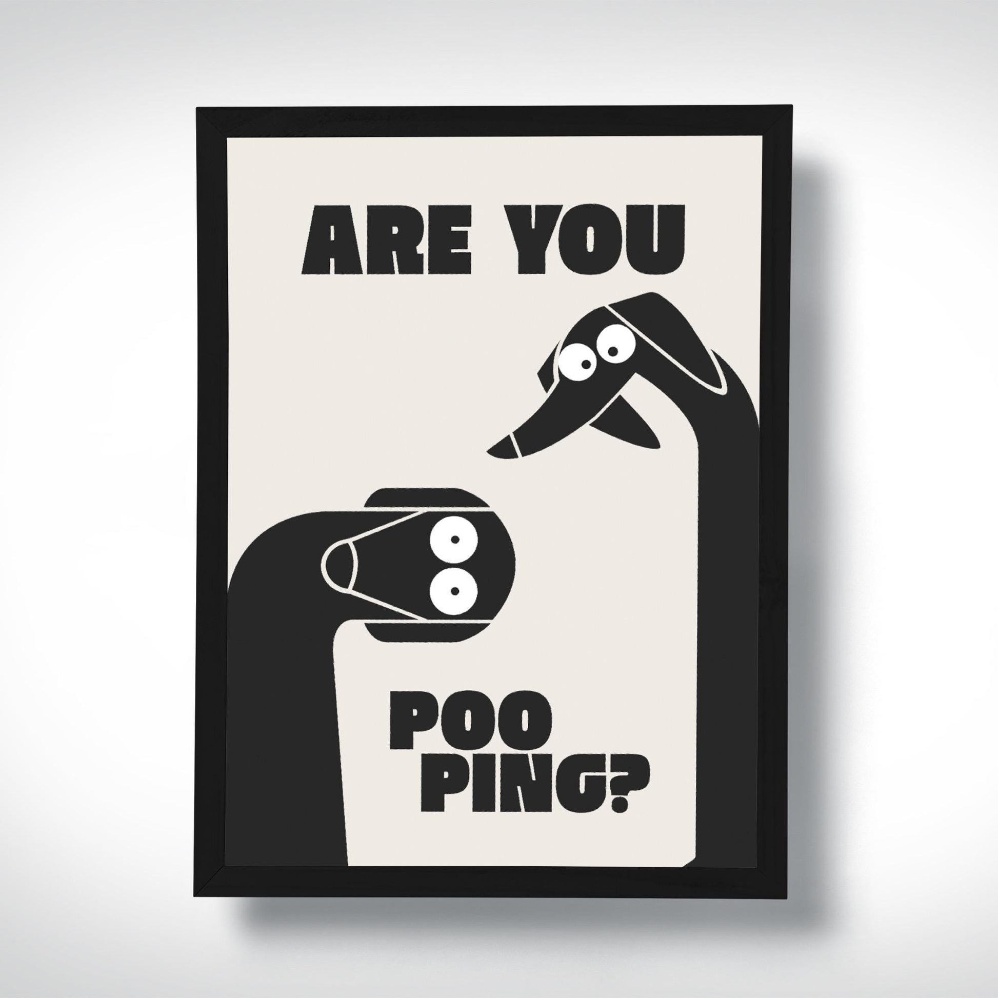 Funny Dachshund Toilet Poster – “Are You Pooping” Bathroom Wall Art