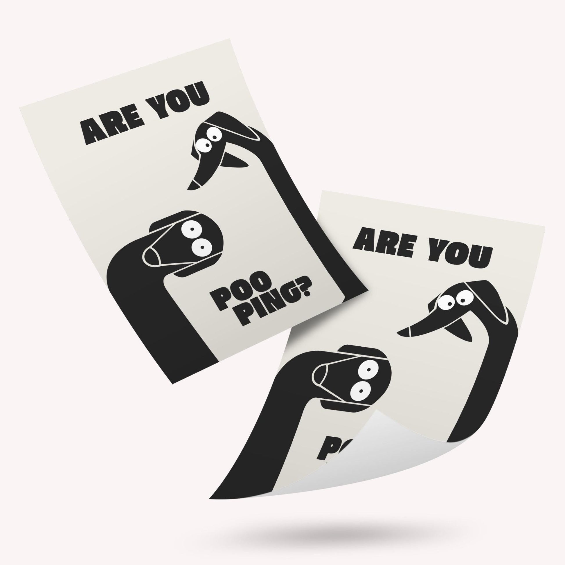 Funny Dachshund Toilet Poster – “Are You Pooping” Bathroom Wall Art