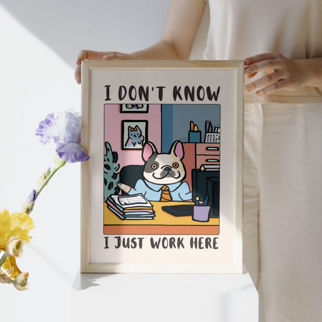 Funny Dog Office Poster – Work Humor Wall Art Coworker Gift
