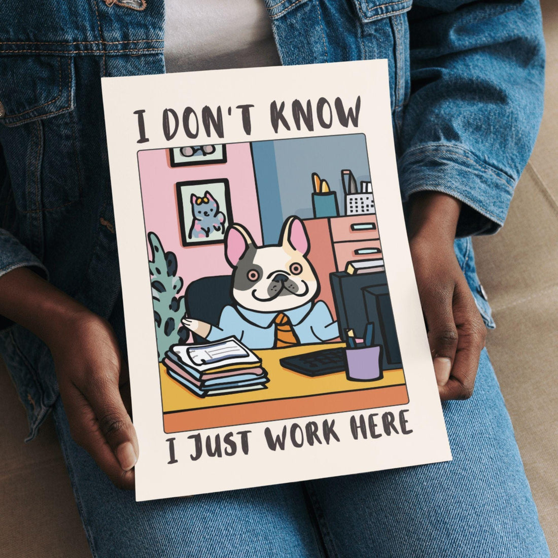 Funny Dog Office Wall Art Print – Workplace Humor Poster Coworker Gift