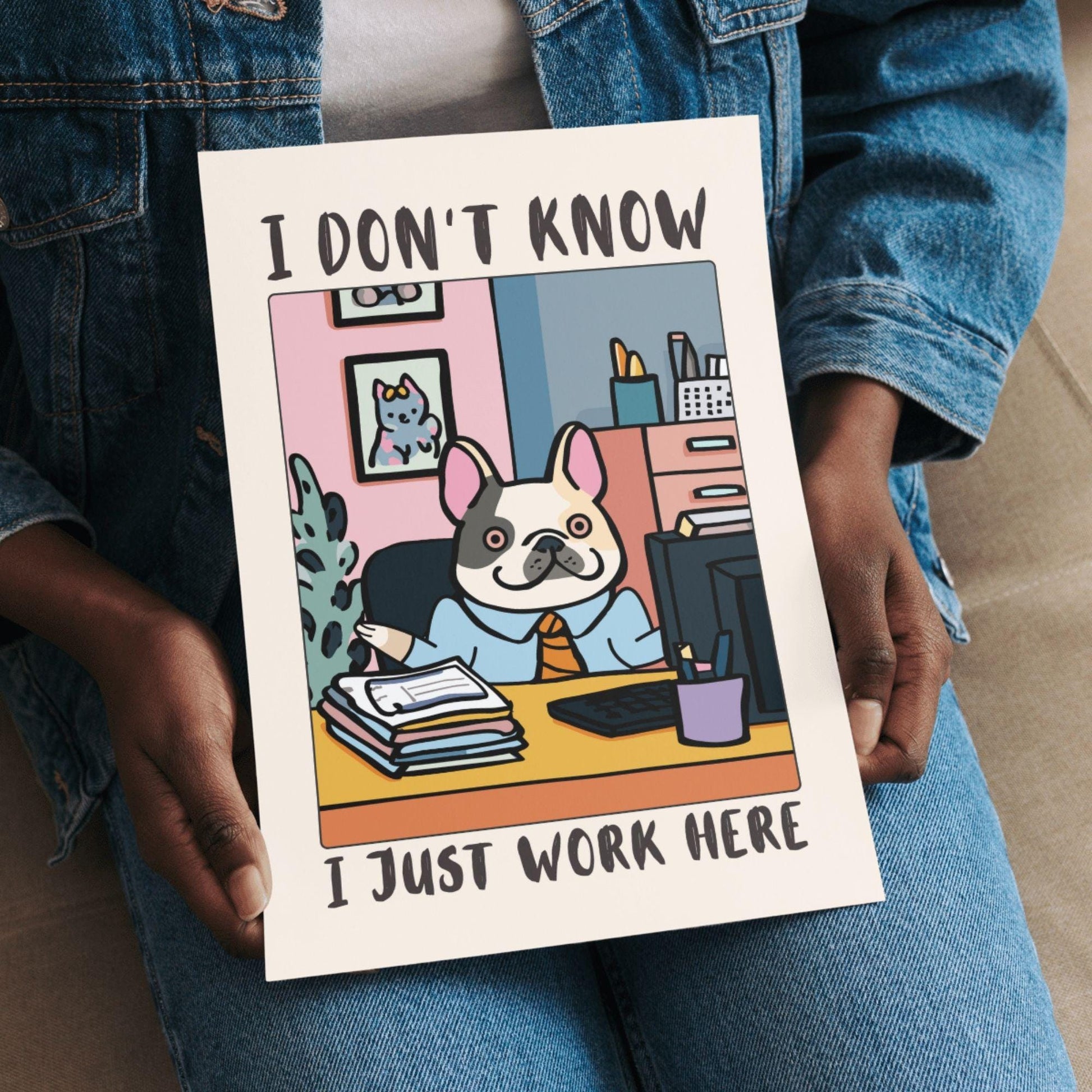 Funny Dog Office Wall Art Print – Workplace Humor Poster Coworker Gift