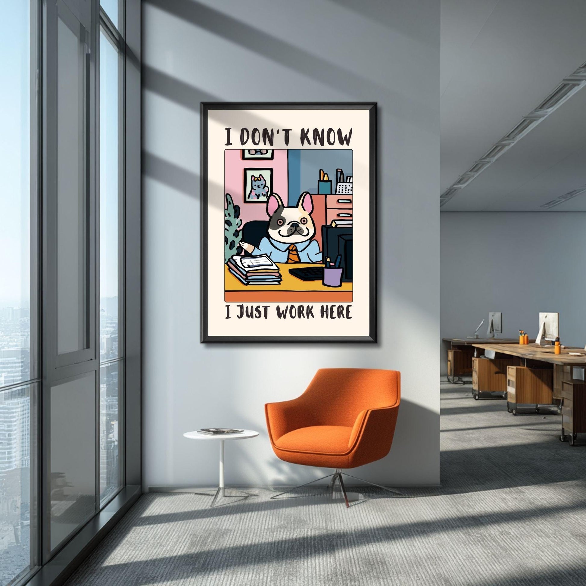 Funny Dog Office Wall Art Print – Workplace Humor Poster Coworker Gift
