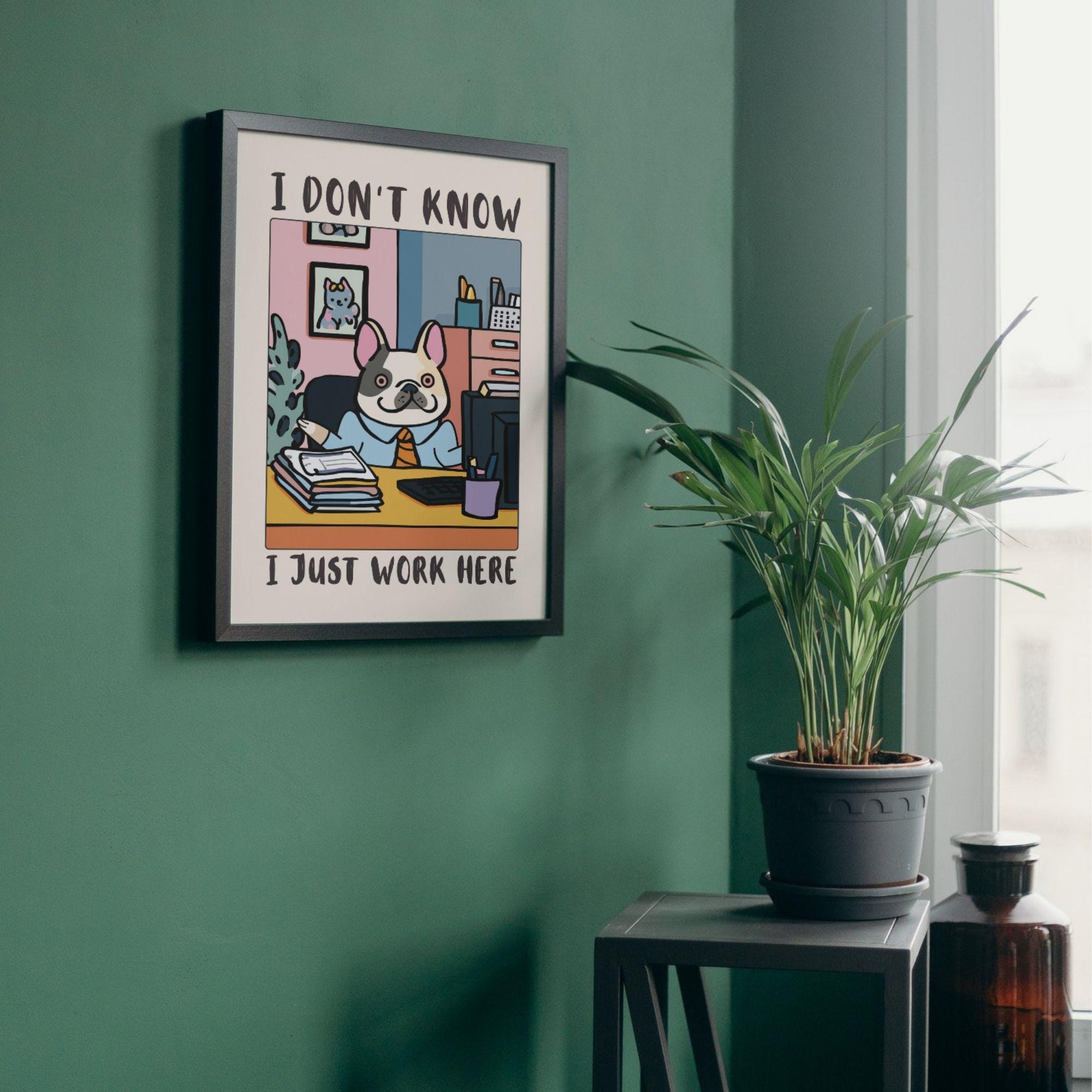 Funny Dog Office Wall Art Print – Workplace Humor Poster Coworker Gift