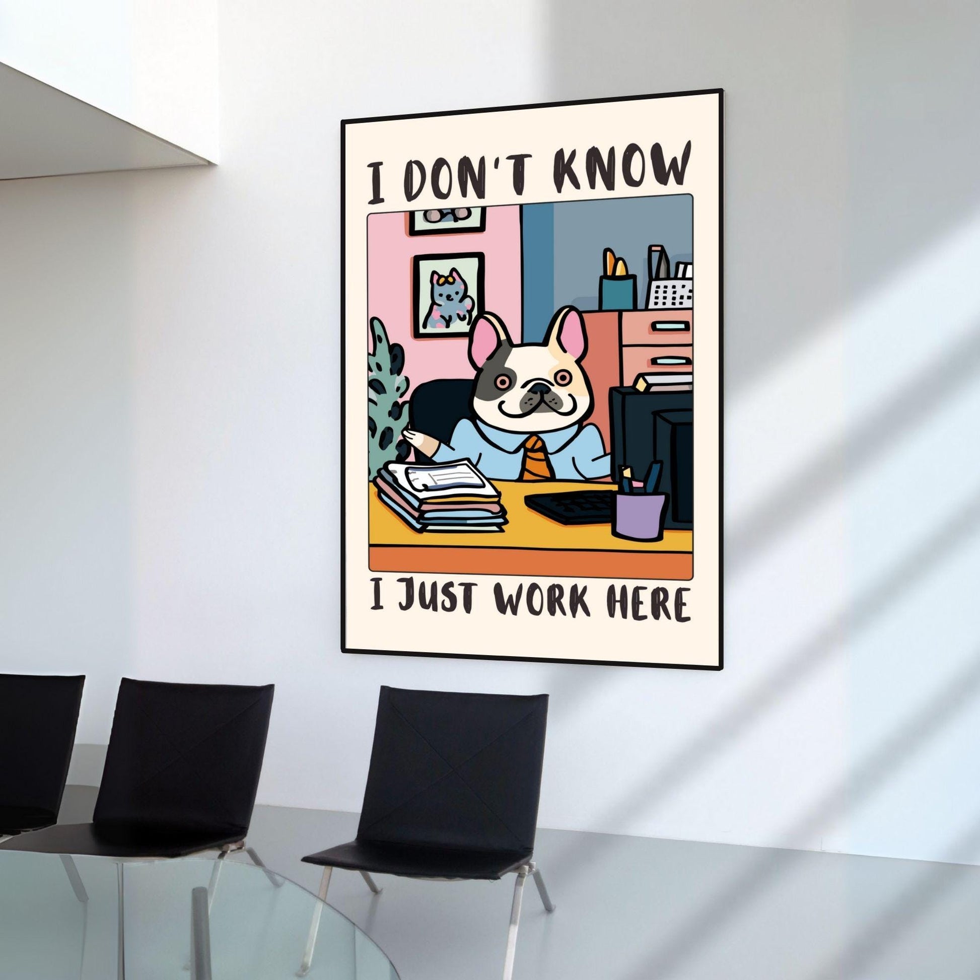 Funny Dog Office Wall Art Print – Workplace Humor Poster Coworker Gift