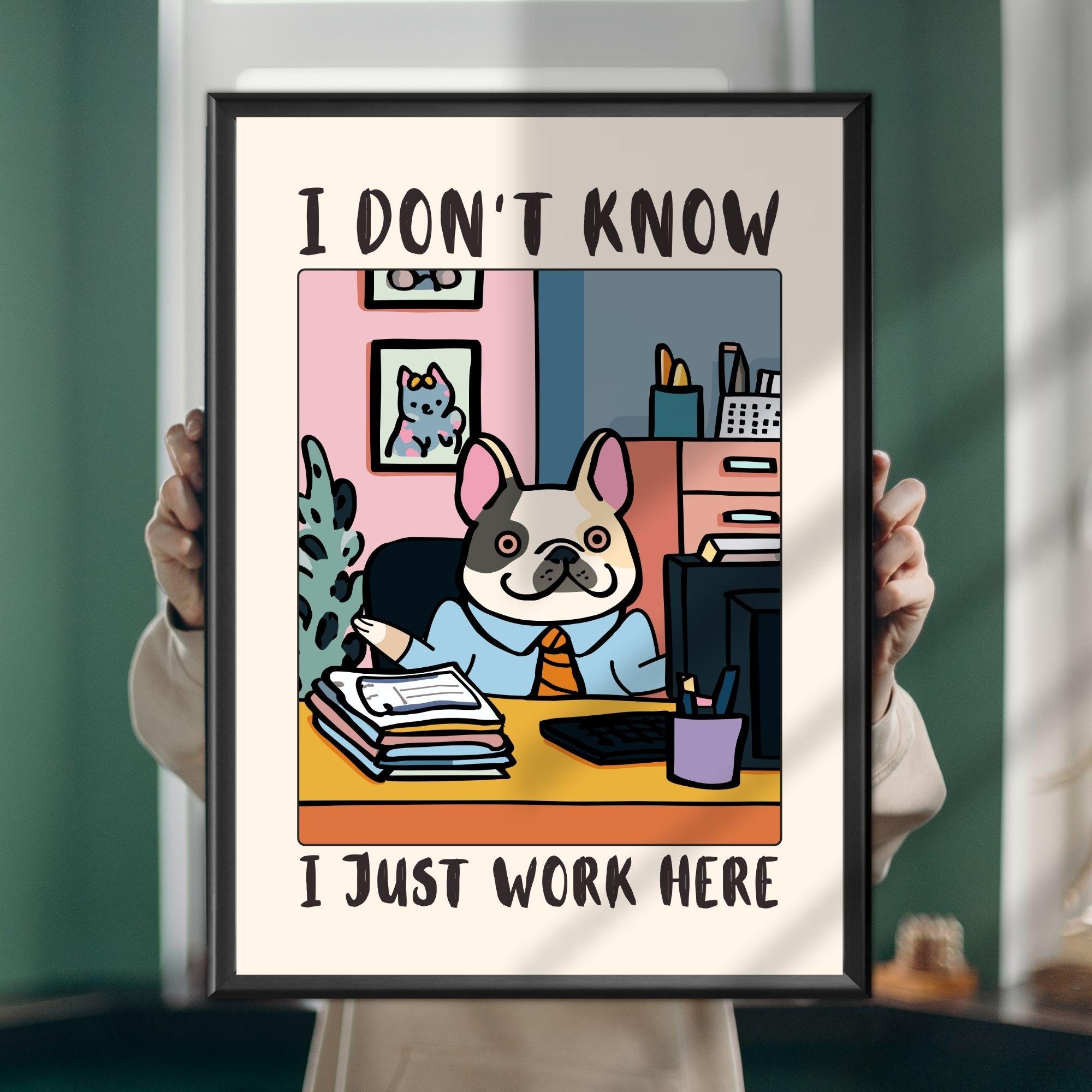 Funny Dog Office Wall Art Print – Workplace Humor Poster Coworker Gift