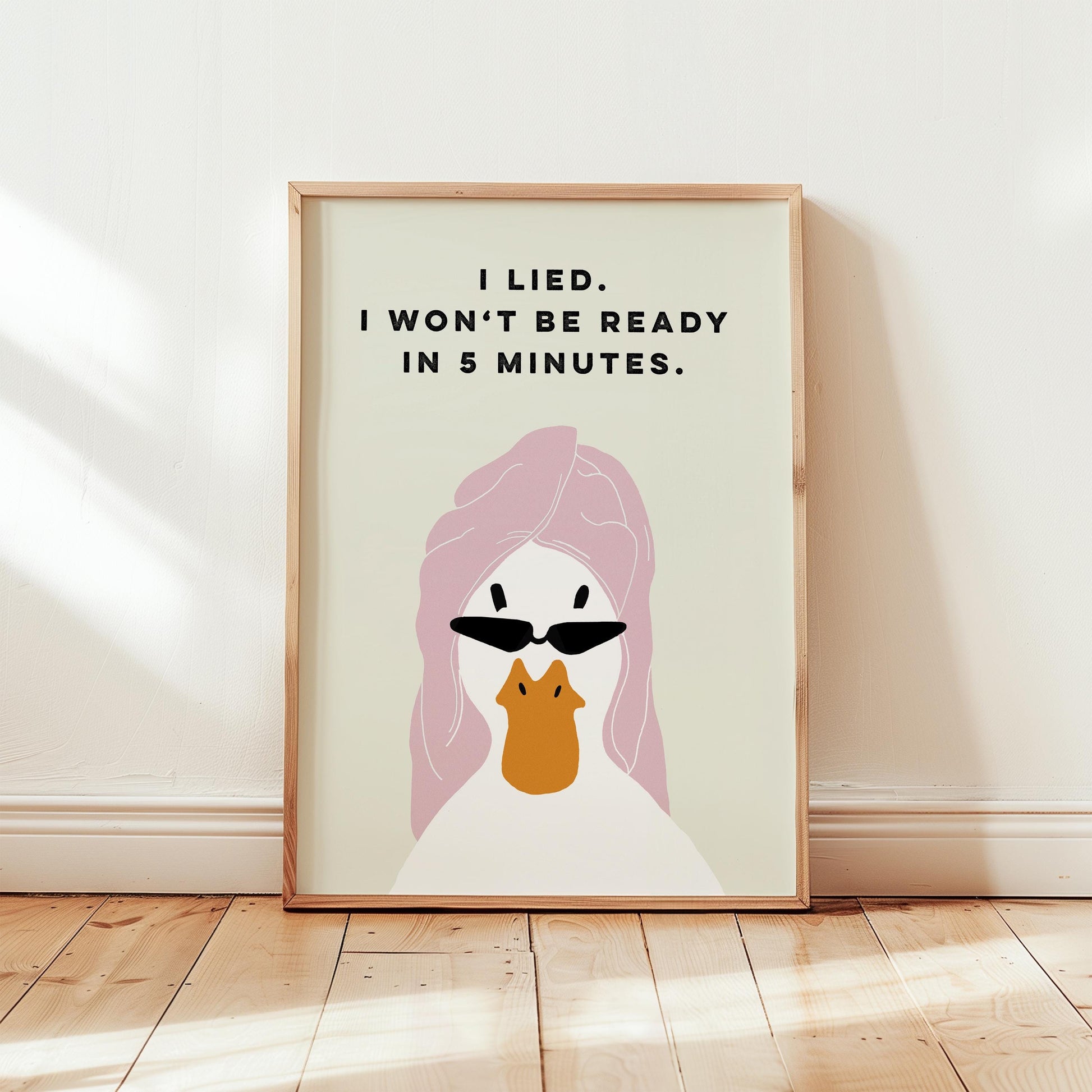 Funny Duck Bathroom Wall Art Print – Sassy Quote Humor Poster