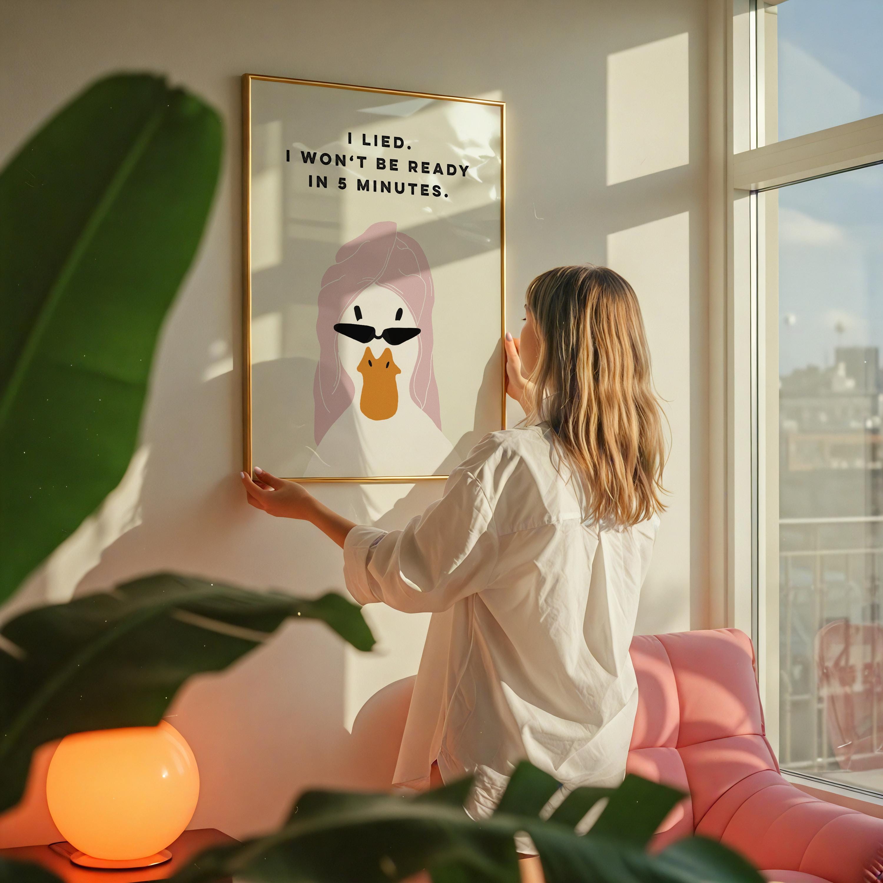 Funny Duck Bathroom Wall Art Print – Sassy Quote Humor Poster