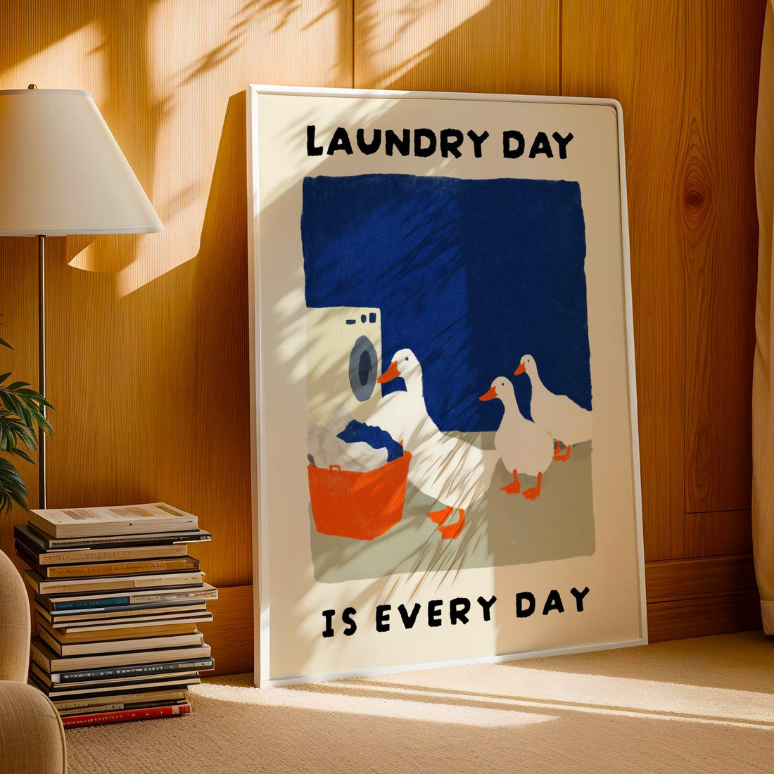 Funny Duck Laundry Room Wall Art Print – Cute Farmhouse Animal Decor