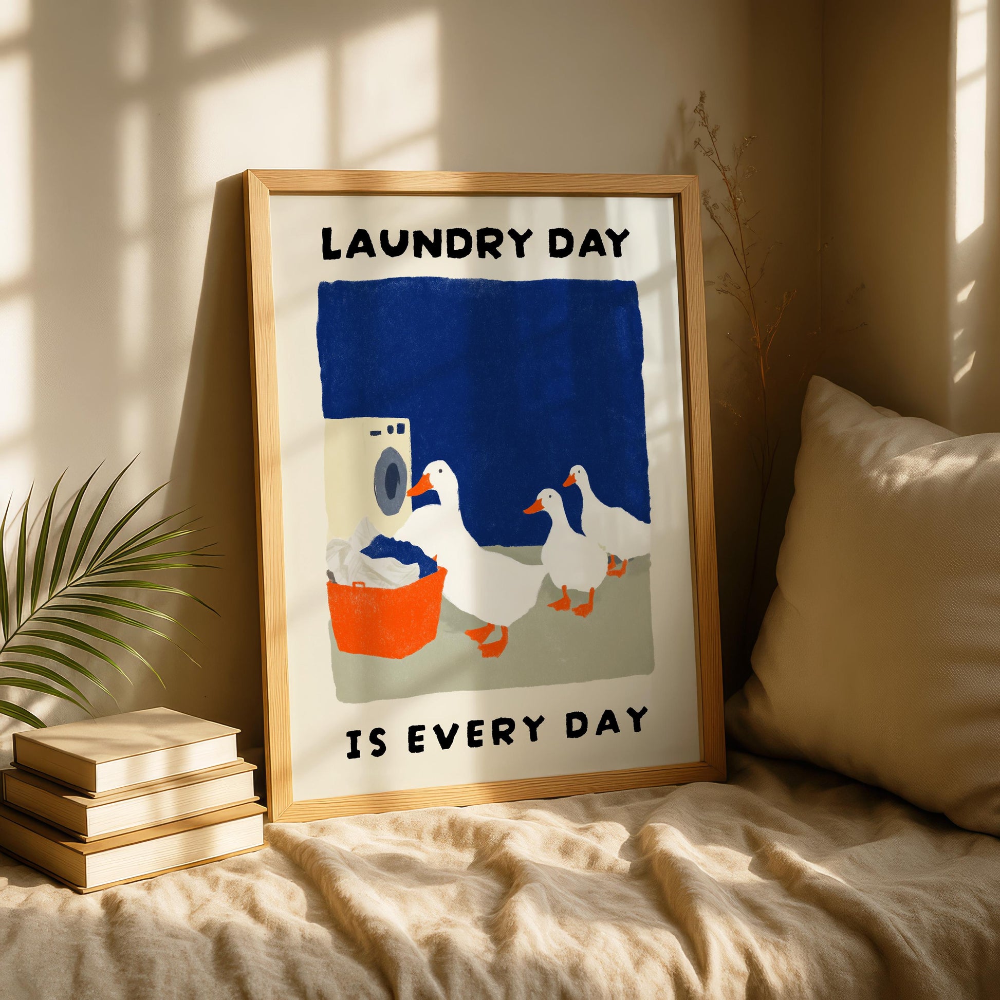 Funny Duck Laundry Room Wall Art Print – Cute Farmhouse Animal Decor