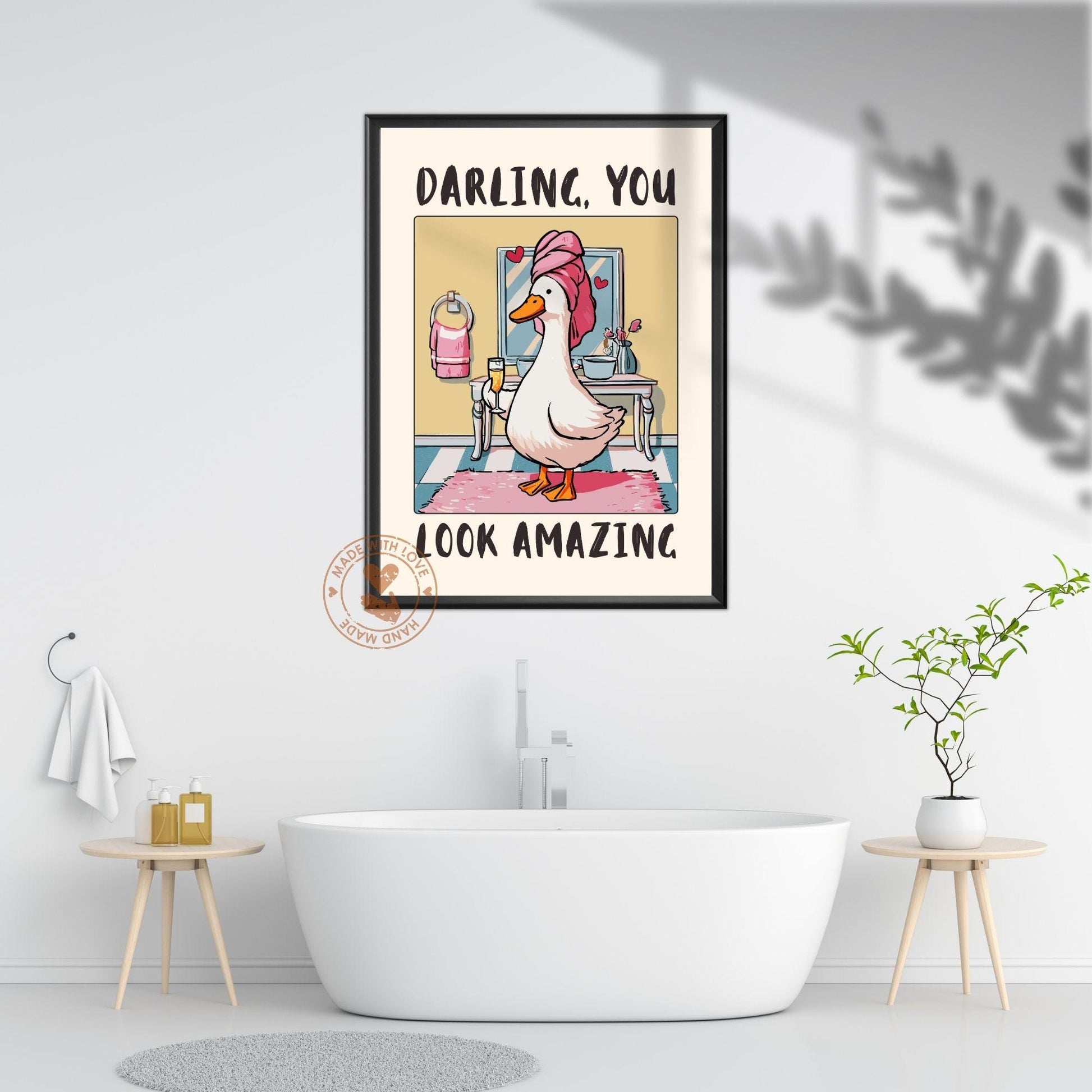 Funny Goose Bathroom Wall Art Print – Animal Humor Decor Poster