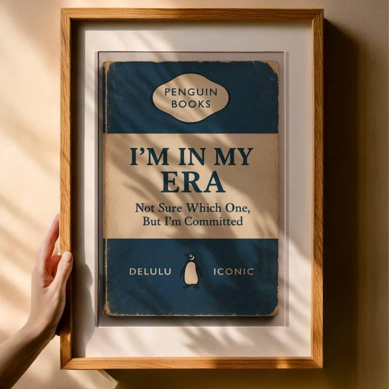 Funny Penguin Book Parody Wall Art – In My Era Vintage Humor Print