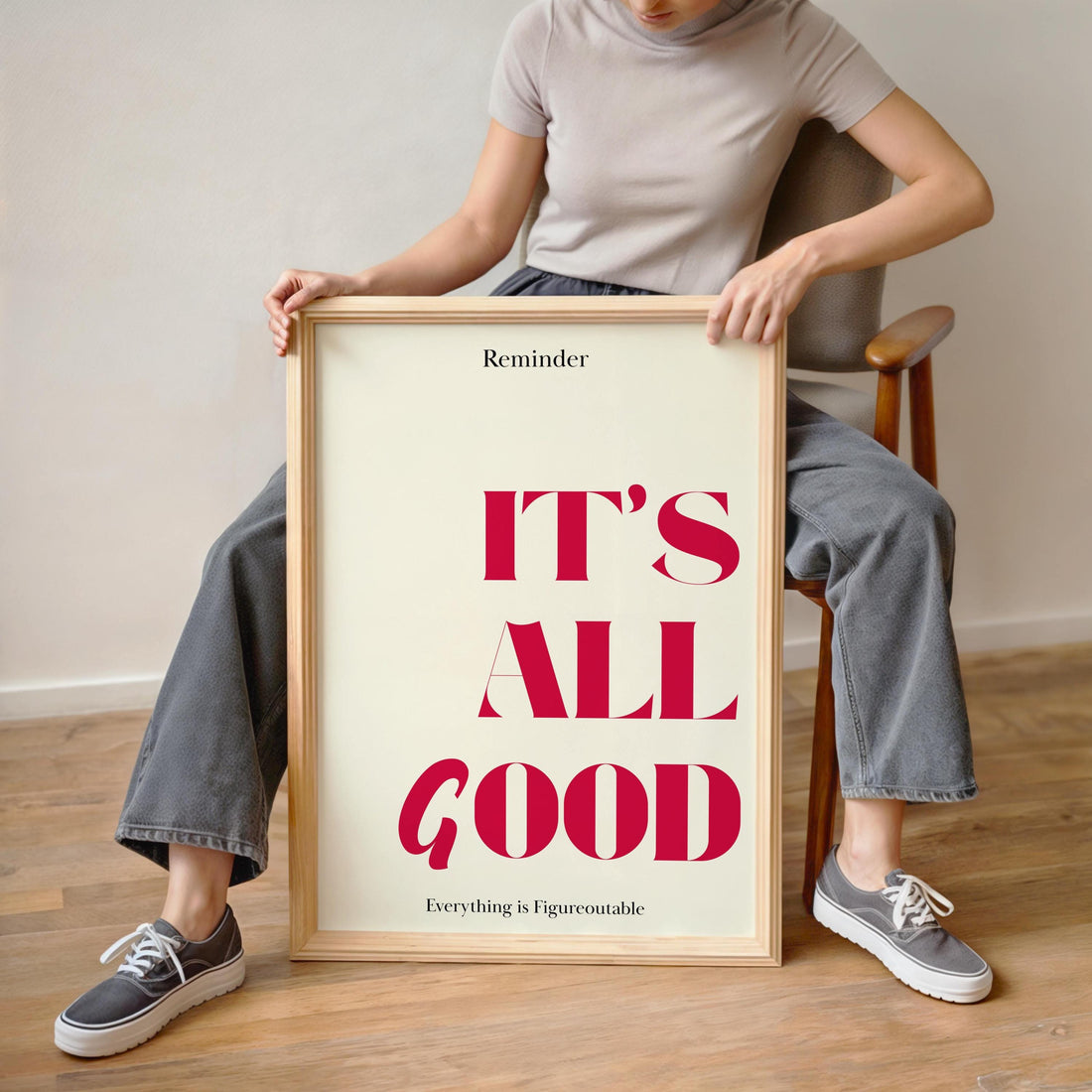 It’s All Good Poster – Retro Motivational Quote Wall Art Decor