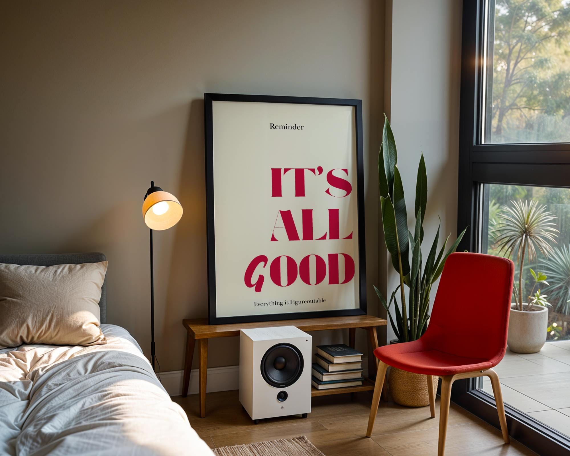 It’s All Good Poster – Retro Motivational Quote Wall Art Decor