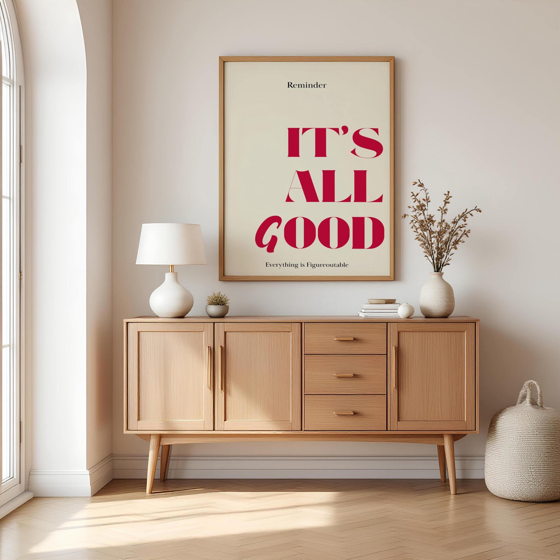It’s All Good Poster – Retro Motivational Quote Wall Art Decor