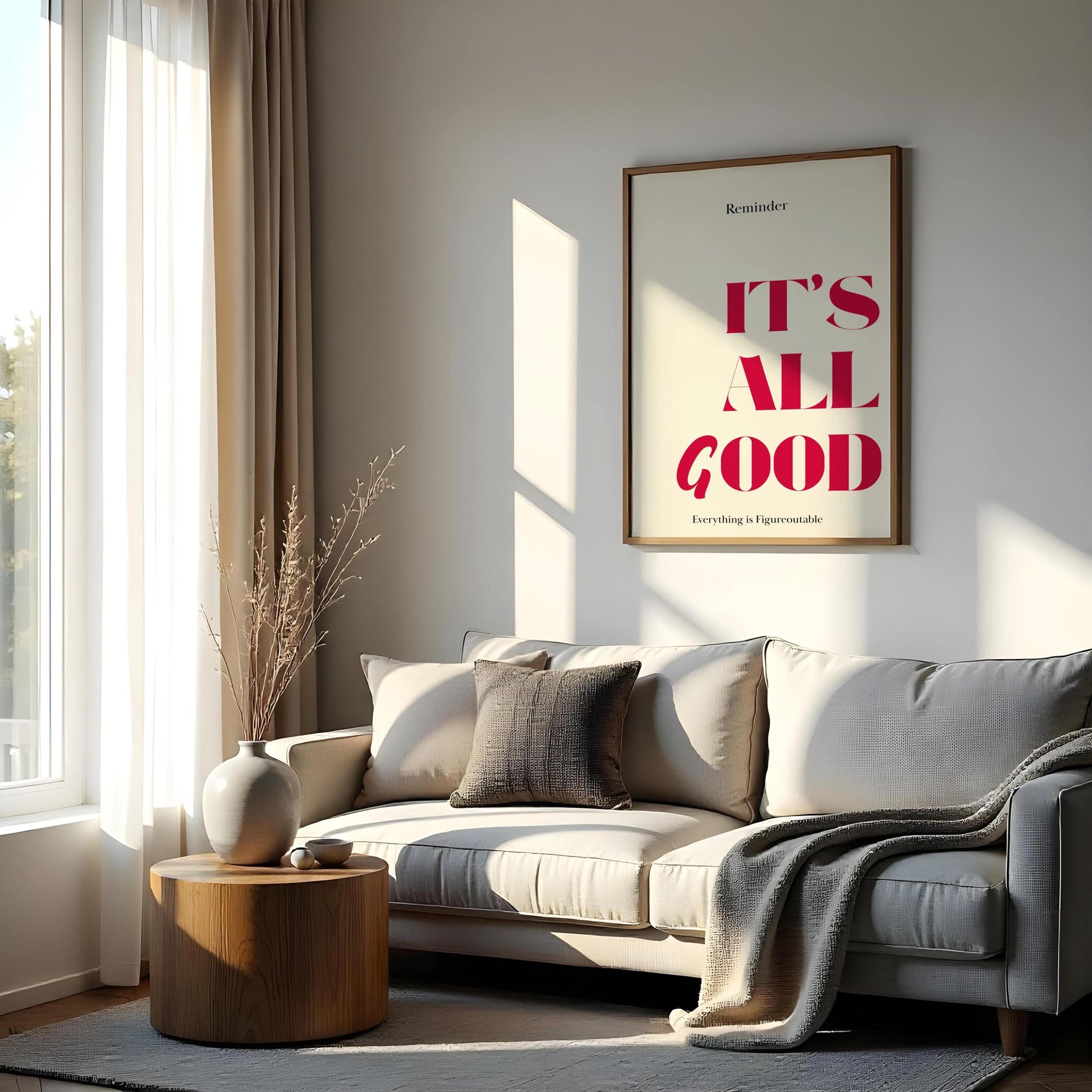It’s All Good Poster – Retro Motivational Quote Wall Art Decor