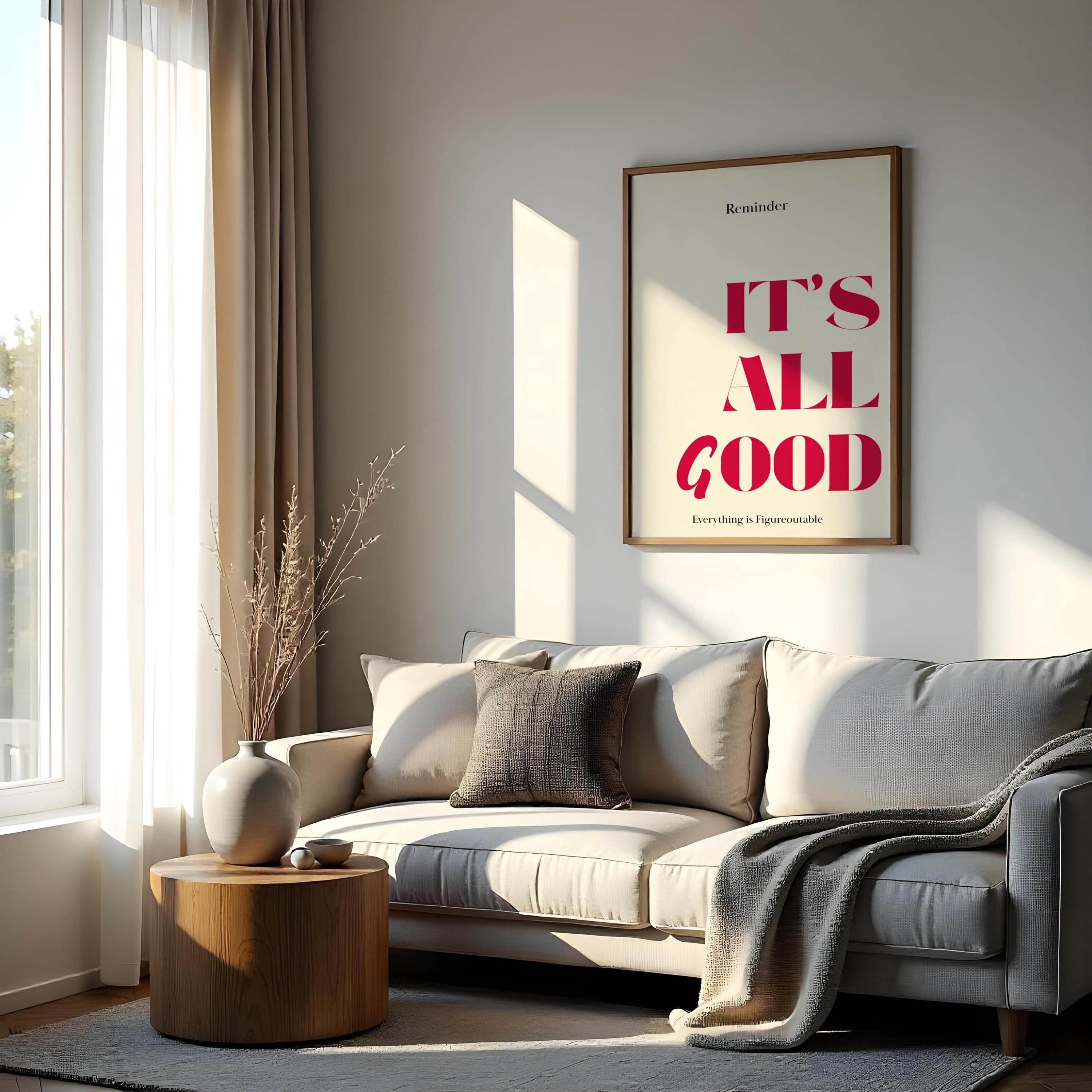 It’s All Good Poster – Retro Motivational Quote Wall Art Decor