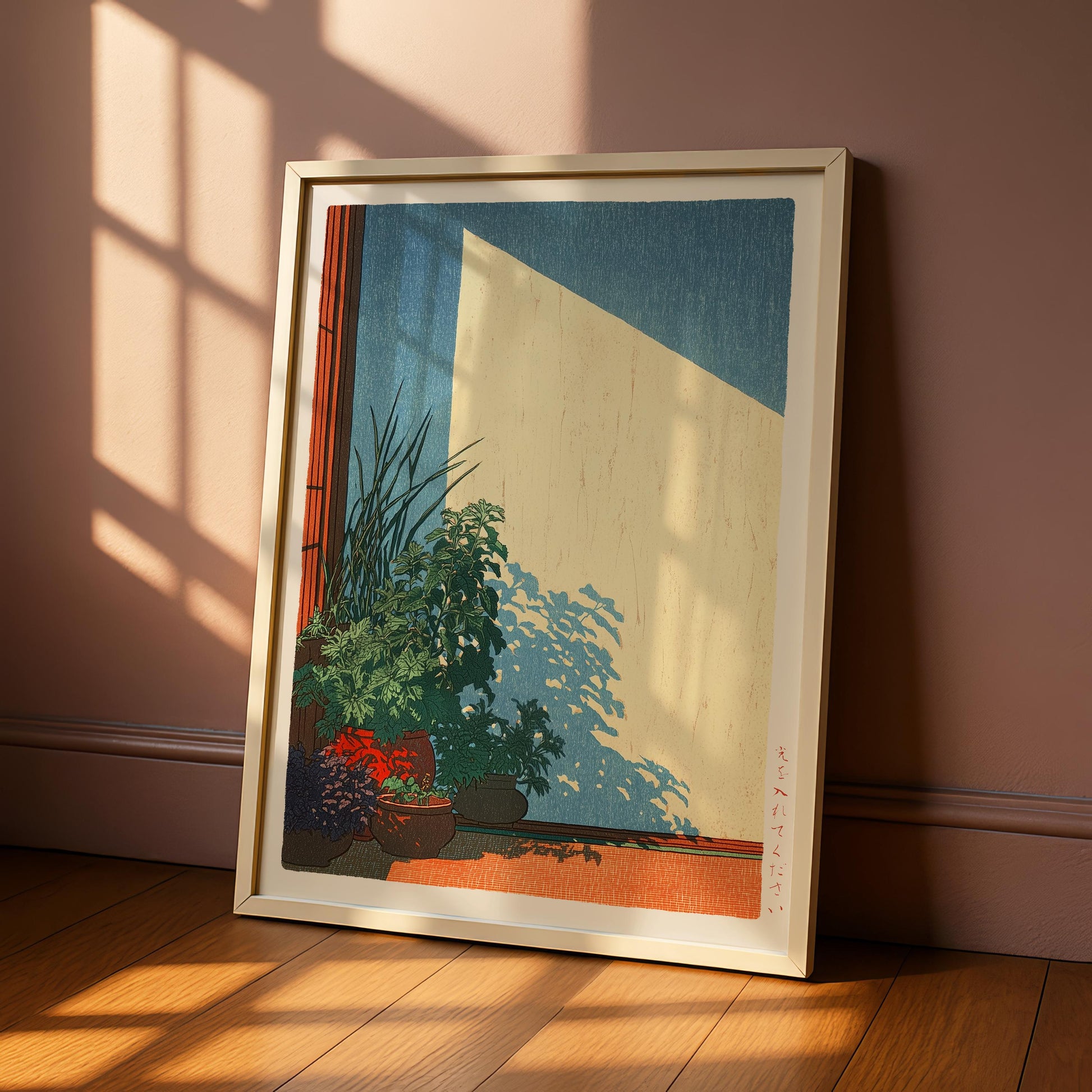 Japanese Botanical Wall Art Print – Hasui Kawase Style Minimalist Nature Decor