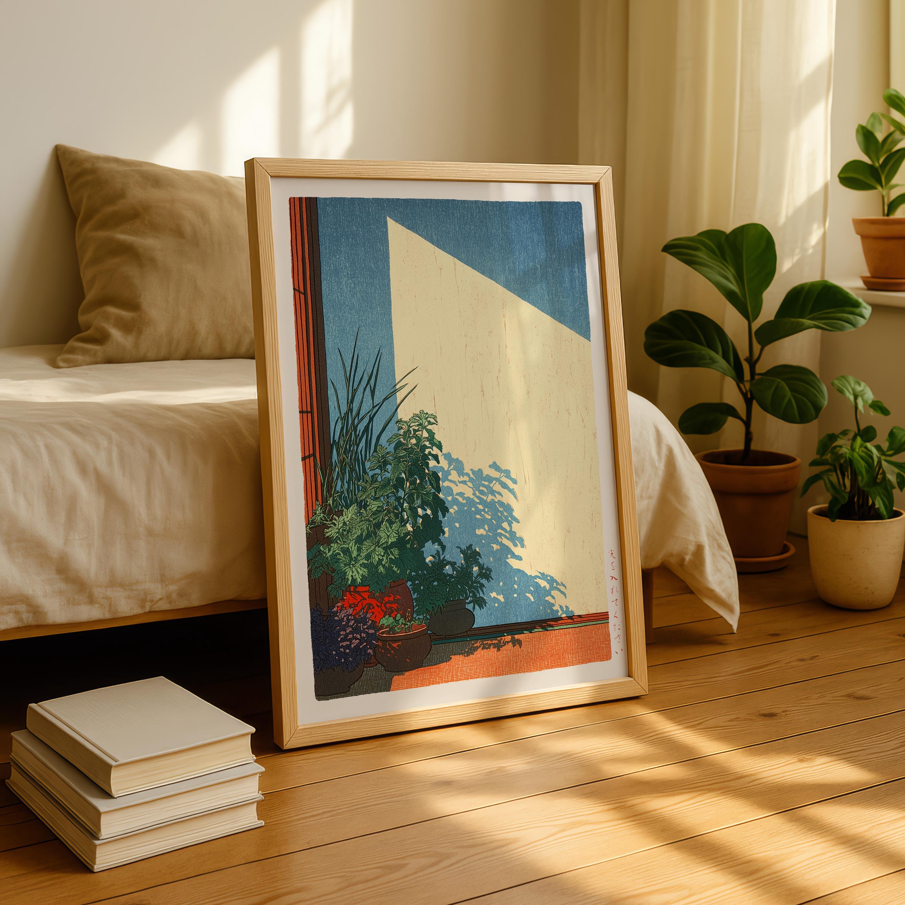 Japanese Botanical Wall Art Print – Hasui Kawase Style Minimalist Nature Decor