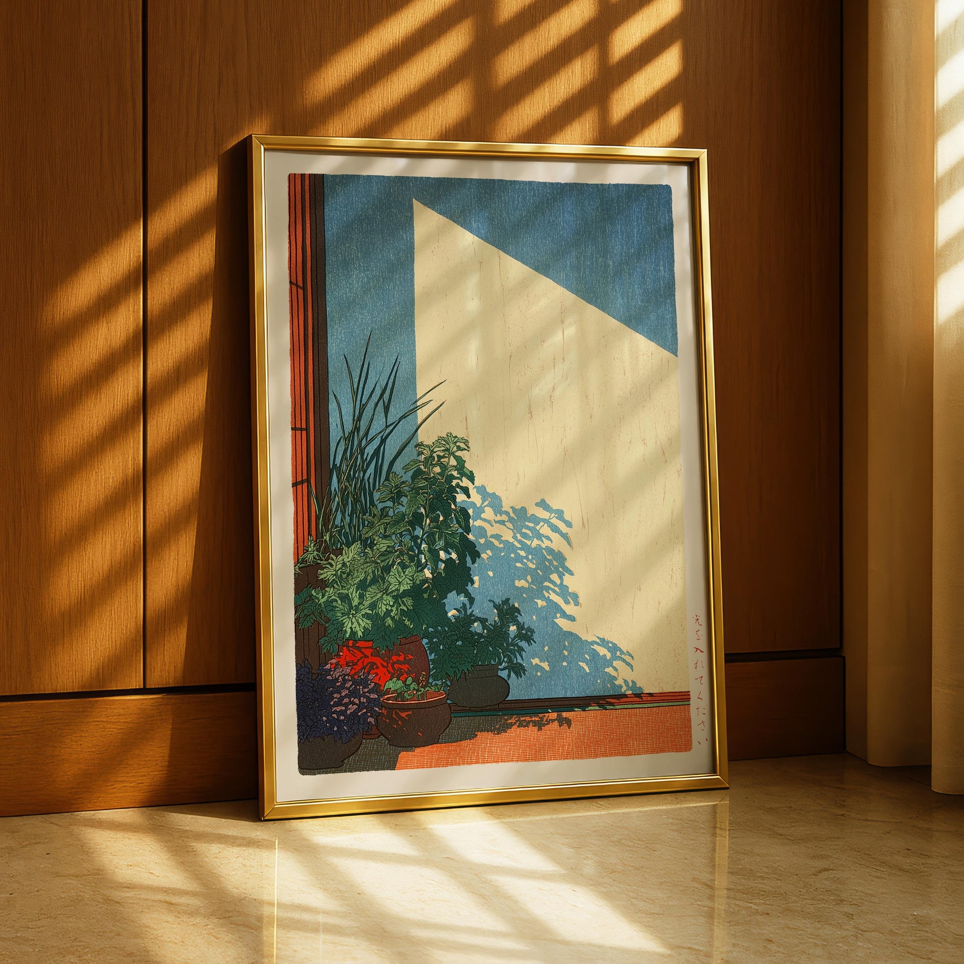 Japanese Botanical Wall Art Print – Hasui Kawase Style Minimalist Nature Decor
