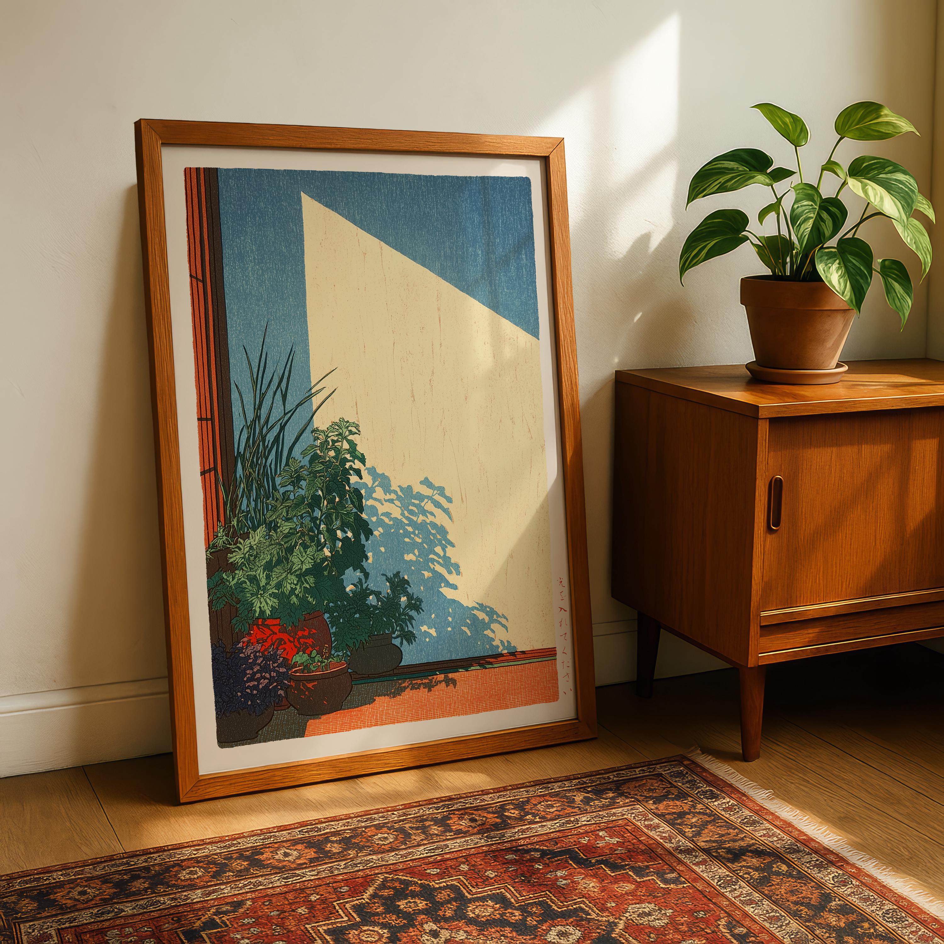 Japanese Botanical Wall Art Print – Hasui Kawase Style Minimalist Nature Decor
