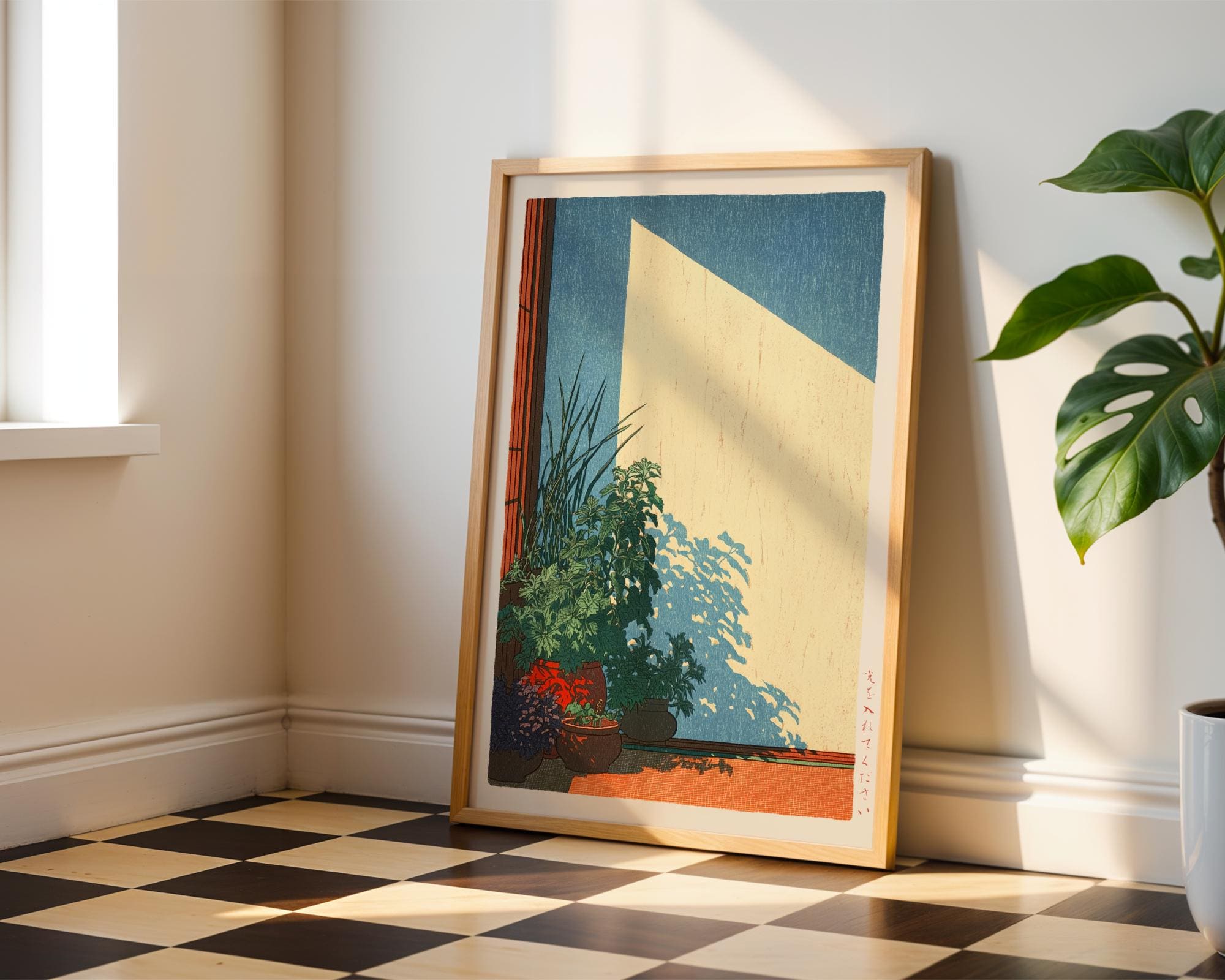 Japanese Botanical Wall Art Print – Hasui Kawase Style Minimalist Nature Decor