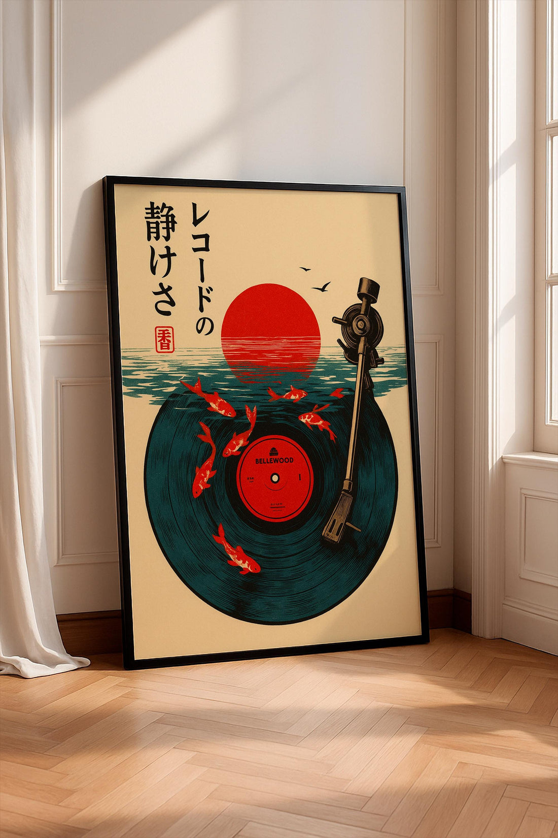 Japanese Retro Vinyl Wall Art Print – Vintage Music Poster Decor