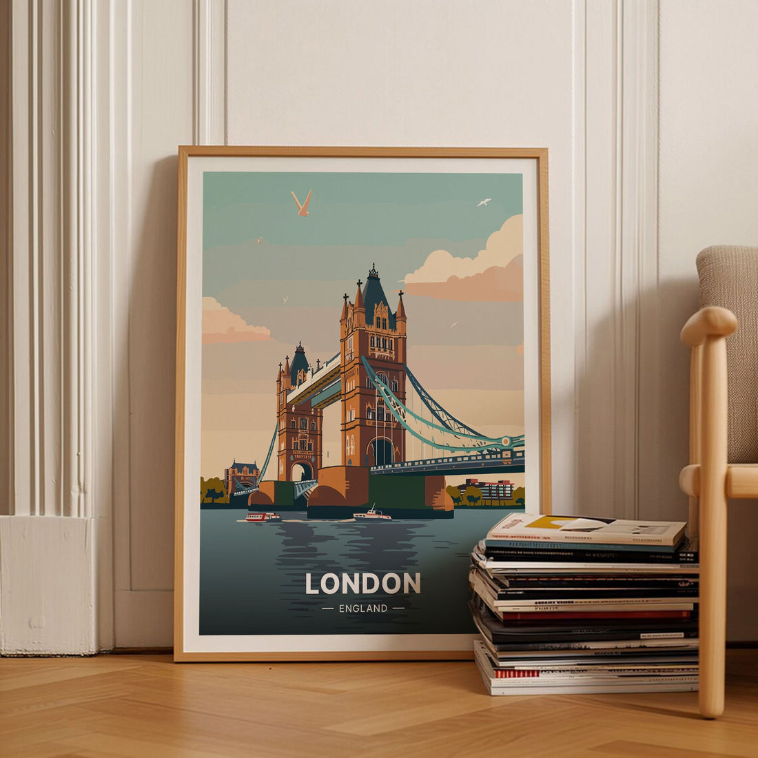 London Skyline Travel Wall Art Poster – British Cityscape Print Home Decor