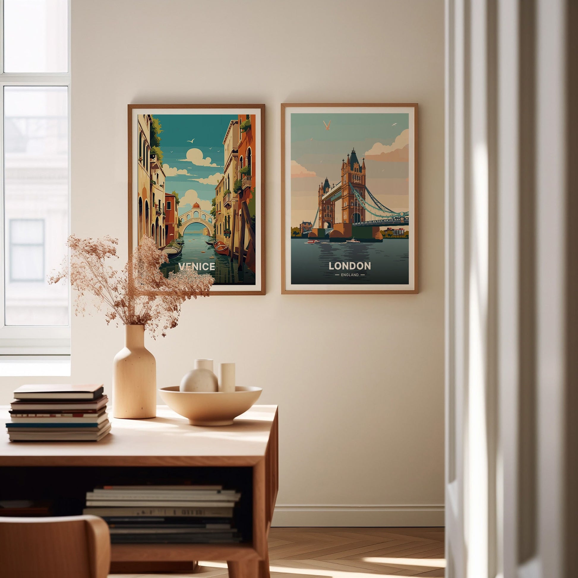 London Skyline Travel Wall Art Poster – British Cityscape Print Home Decor