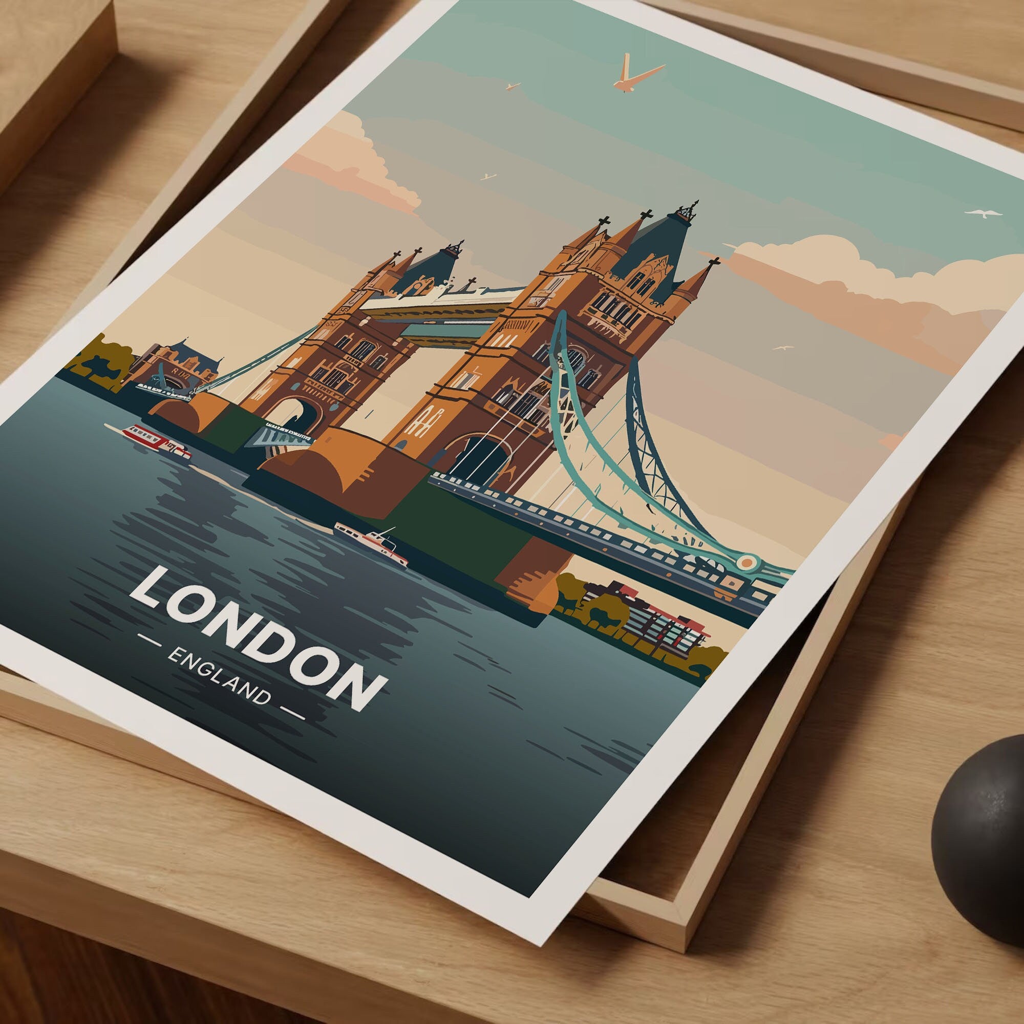 London Skyline Travel Wall Art Poster – British Cityscape Print Home Decor