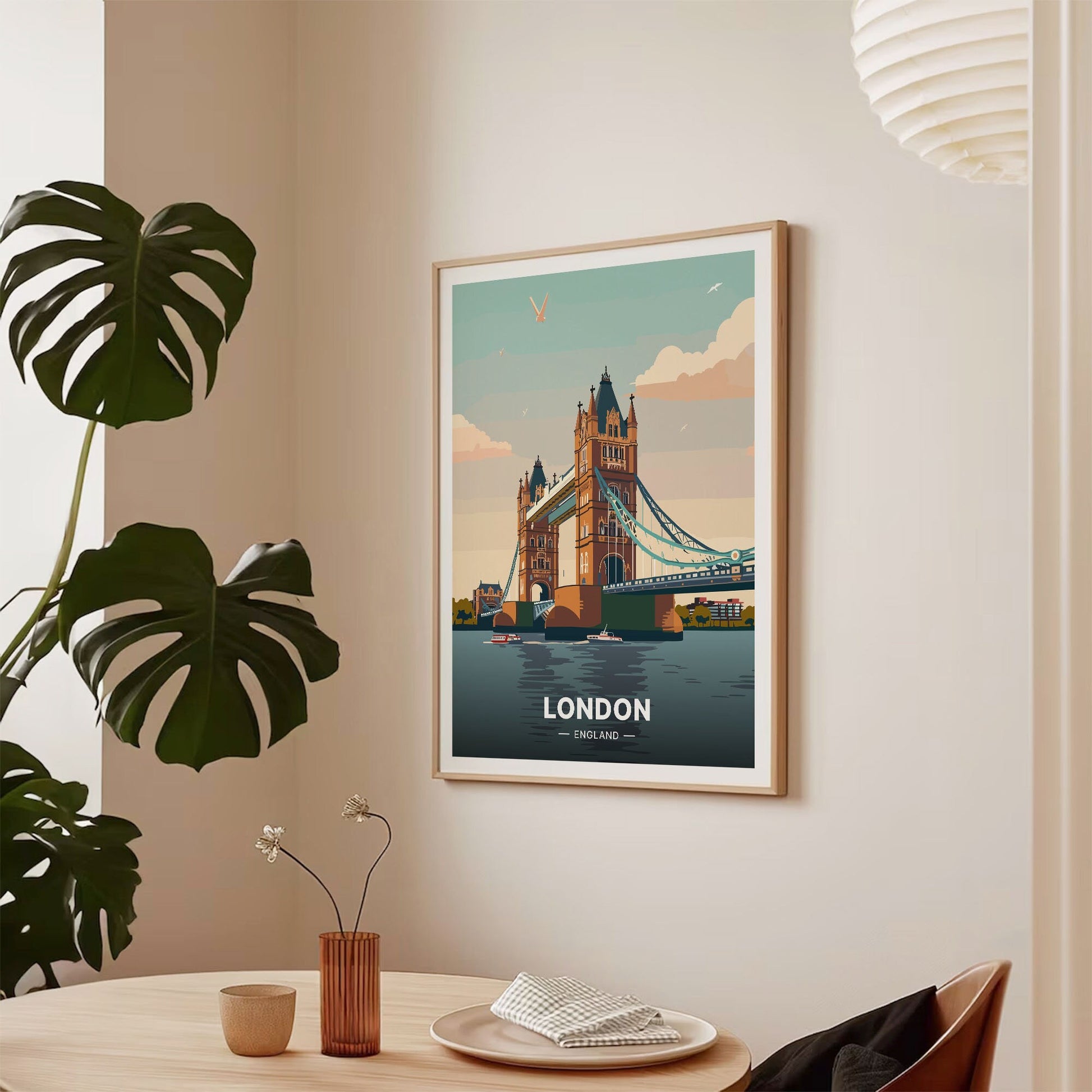 London Skyline Travel Wall Art Poster – British Cityscape Print Home Decor