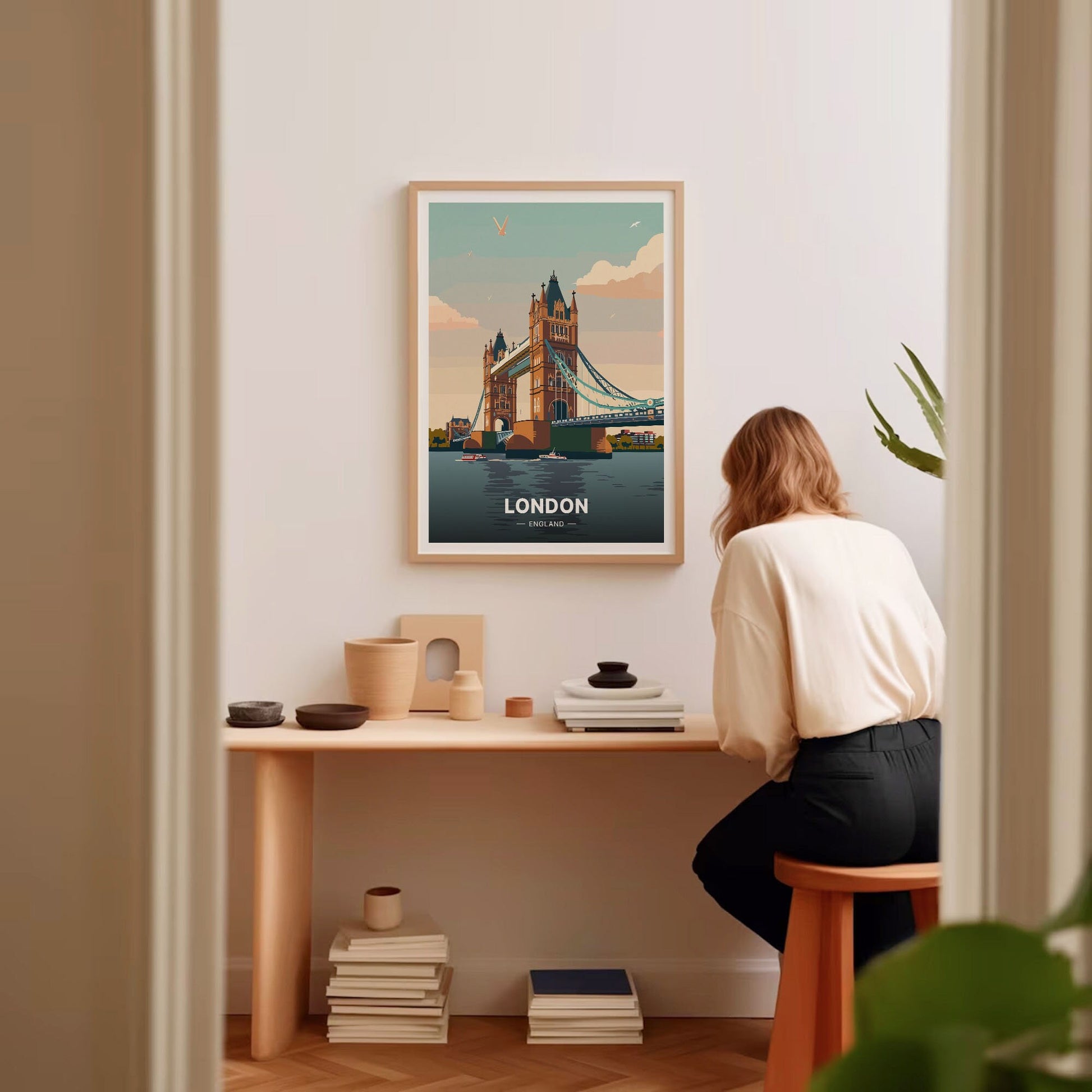 London Skyline Travel Wall Art Poster – British Cityscape Print Home Decor
