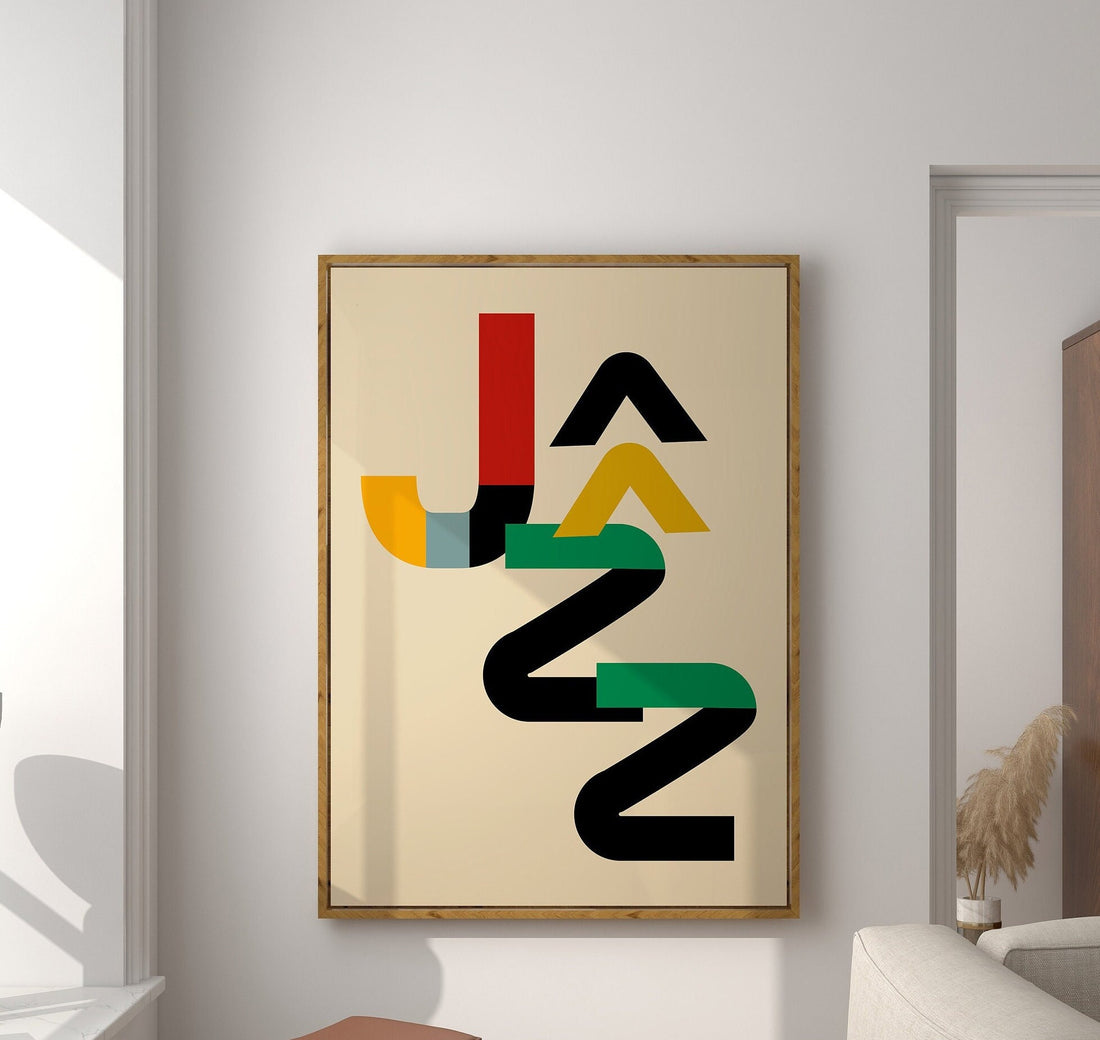 Mid Century Modern Jazz Print – Vintage Music Wall Art Poster