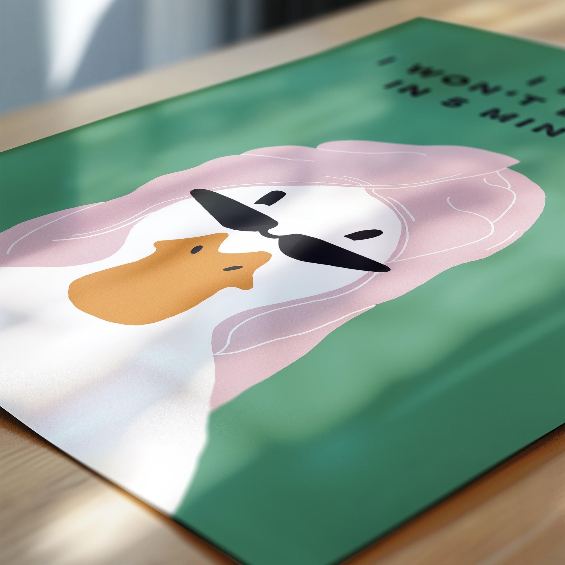 Retro Duck Bathroom Poster – Funny Self-Care Wall Art Print