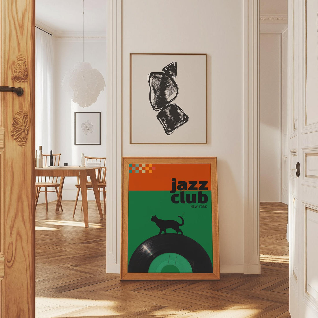 Retro Jazz Club Wall Art Print – Mid Century Modern Music Poster Decor