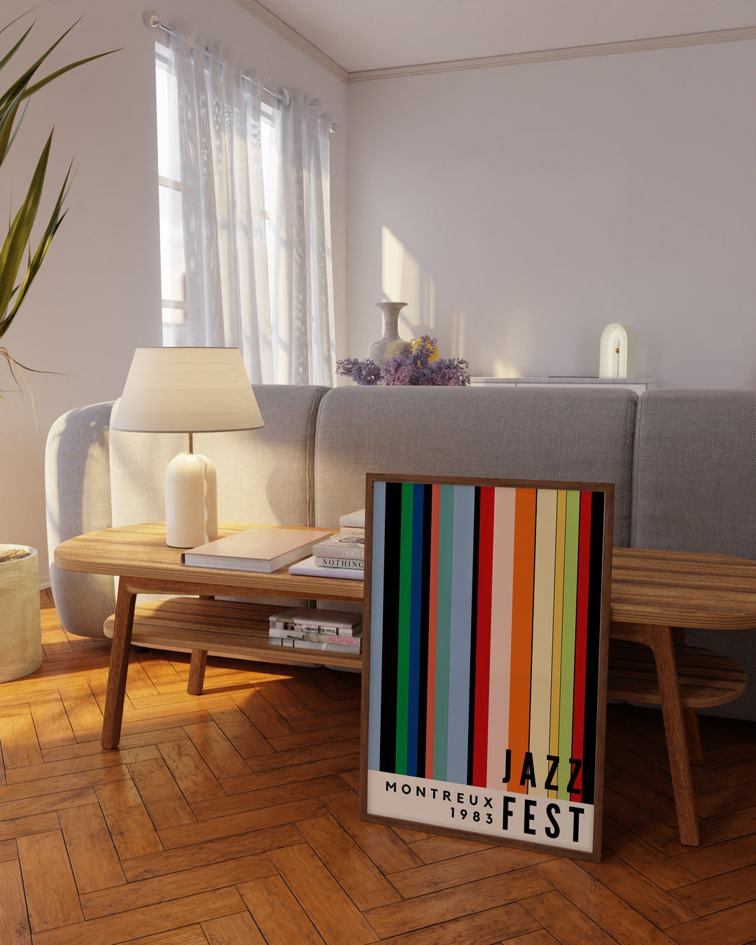 Retro Jazz Festival Poster – Mid Century Modern Music Wall Art Print