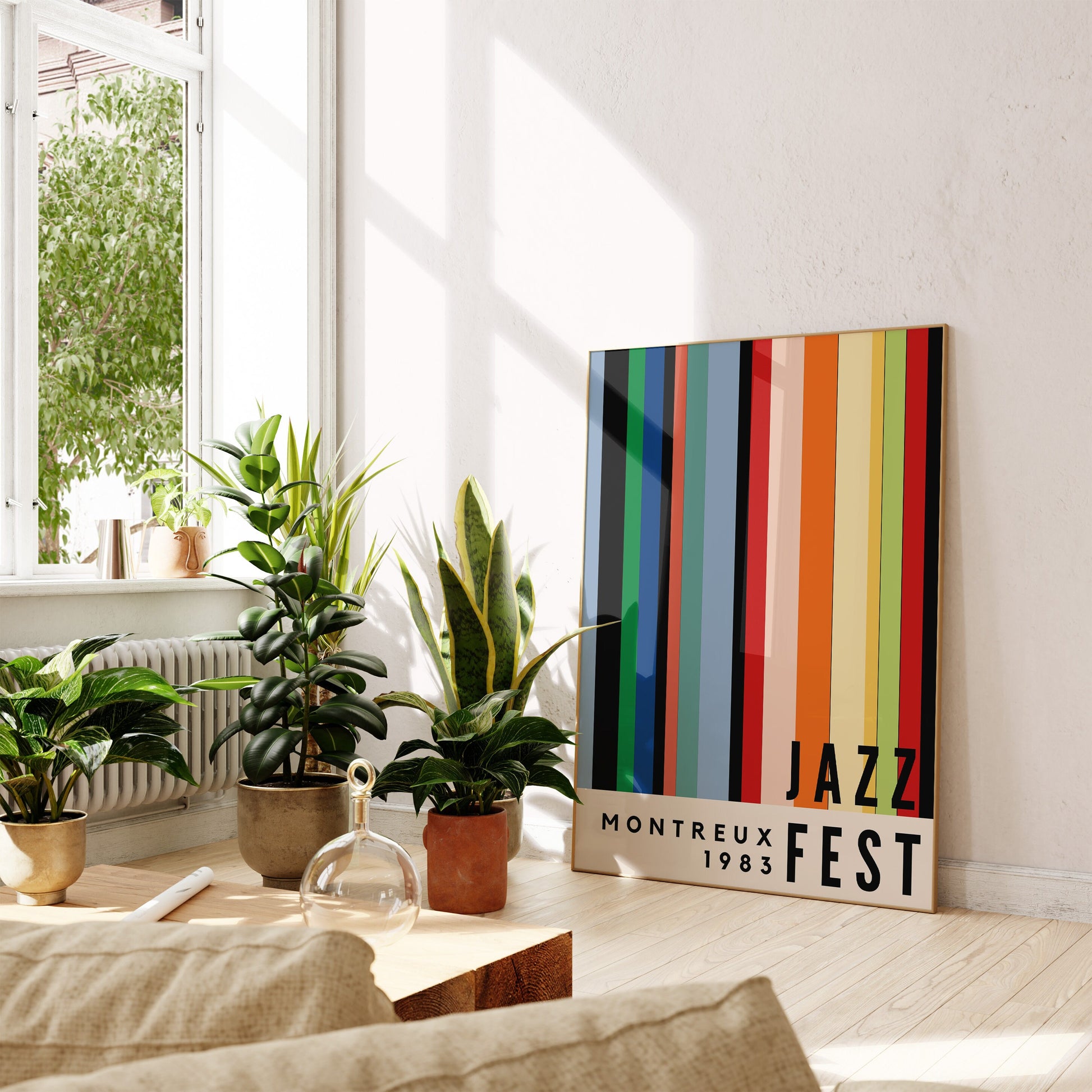 Retro Jazz Festival Poster – Mid Century Modern Music Wall Art Print