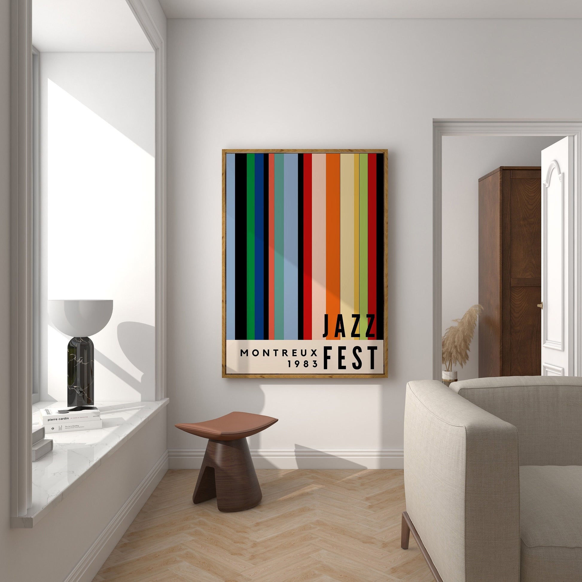 Retro Jazz Festival Poster – Mid Century Modern Music Wall Art Print