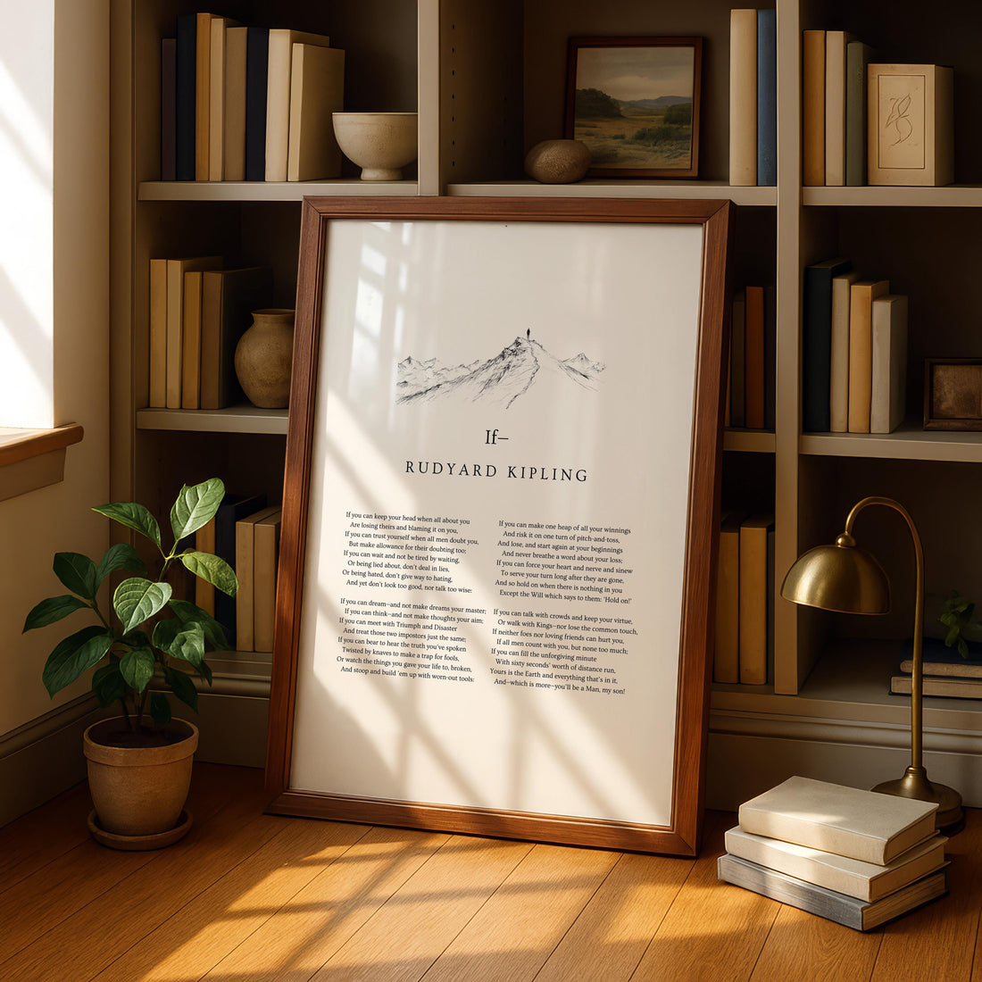 Rudyard Kipling “If-” Poem Wall Art Print – Minimalist Inspirational Quote Poster