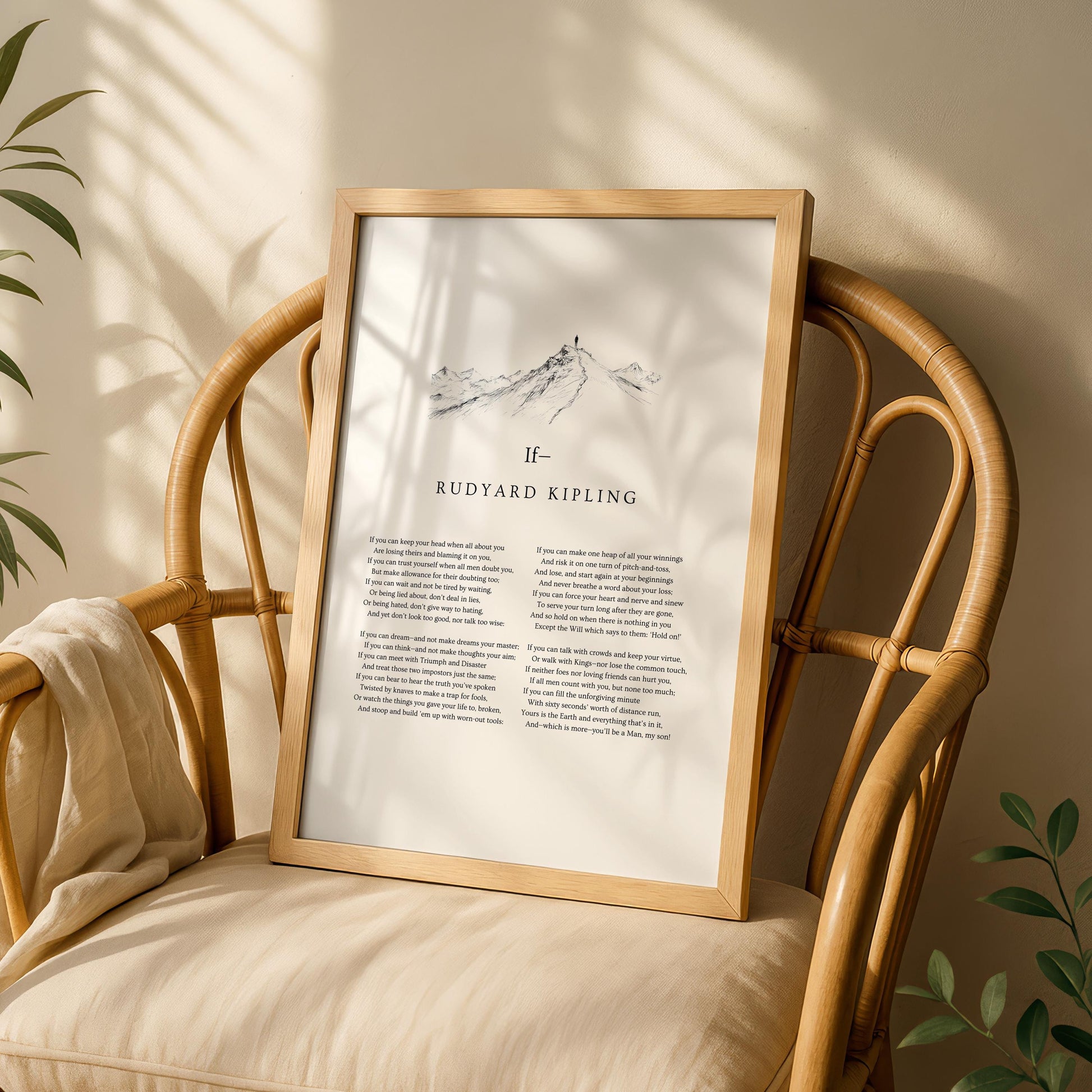 Rudyard Kipling “If-” Poem Wall Art Print – Minimalist Inspirational Quote Poster