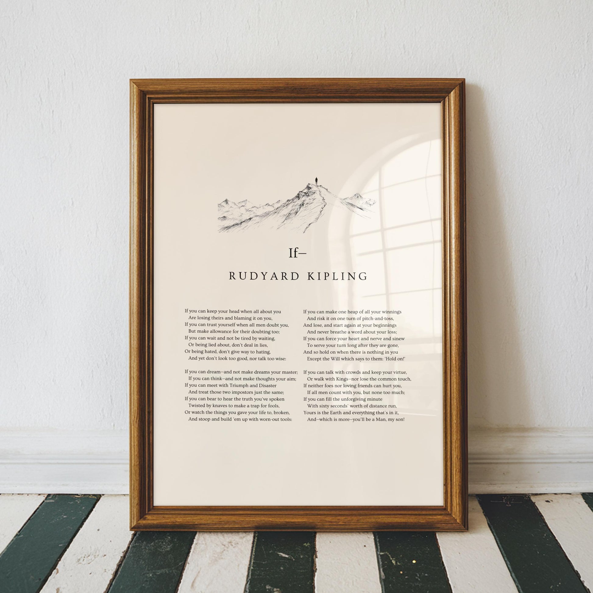 Rudyard Kipling “If—” Poem Wall Art Print – Minimalist Inspirational Quote Poster