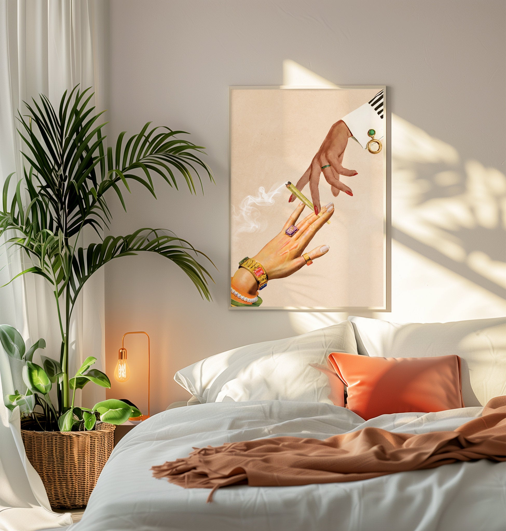 Surreal Trippy Collage Wall Art Print – “Deep Talks” Psychedelic Retro Decor