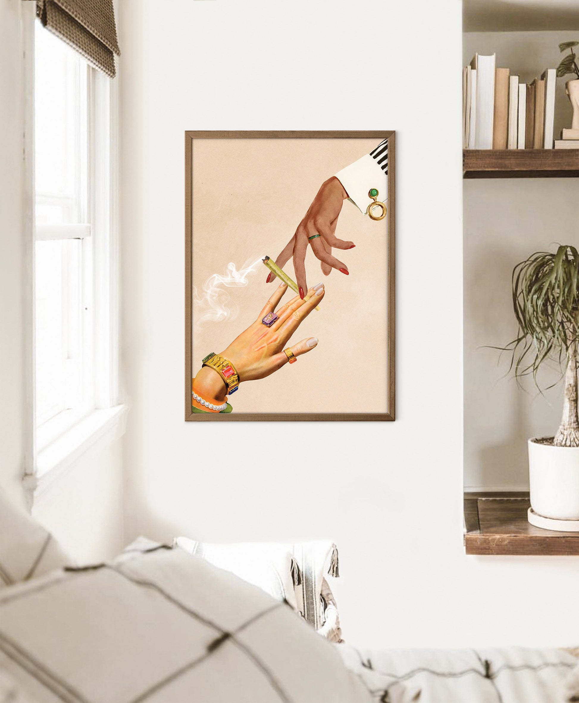 Surreal Trippy Collage Wall Art Print – “Deep Talks” Psychedelic Retro Decor