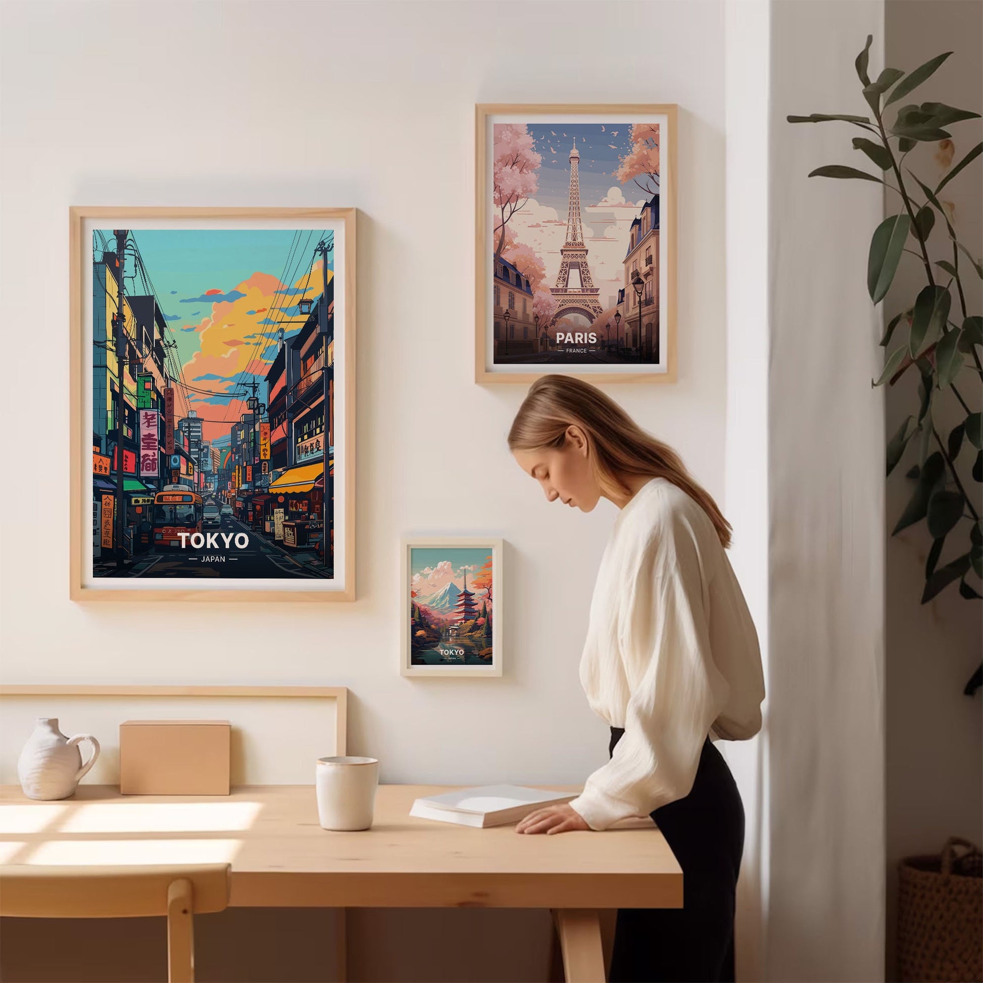 Tokyo Cityscape Wall Art Print – Japan Travel Poster Urban Skyline Decor